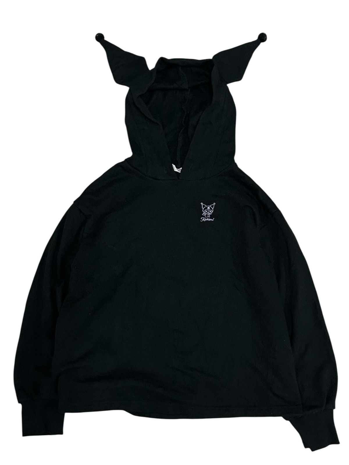 Anime Kuromi Anime Cartoon Embroidered Design Black Hoodie T-Shirts, Sweatshirt | PodTeesHub.com