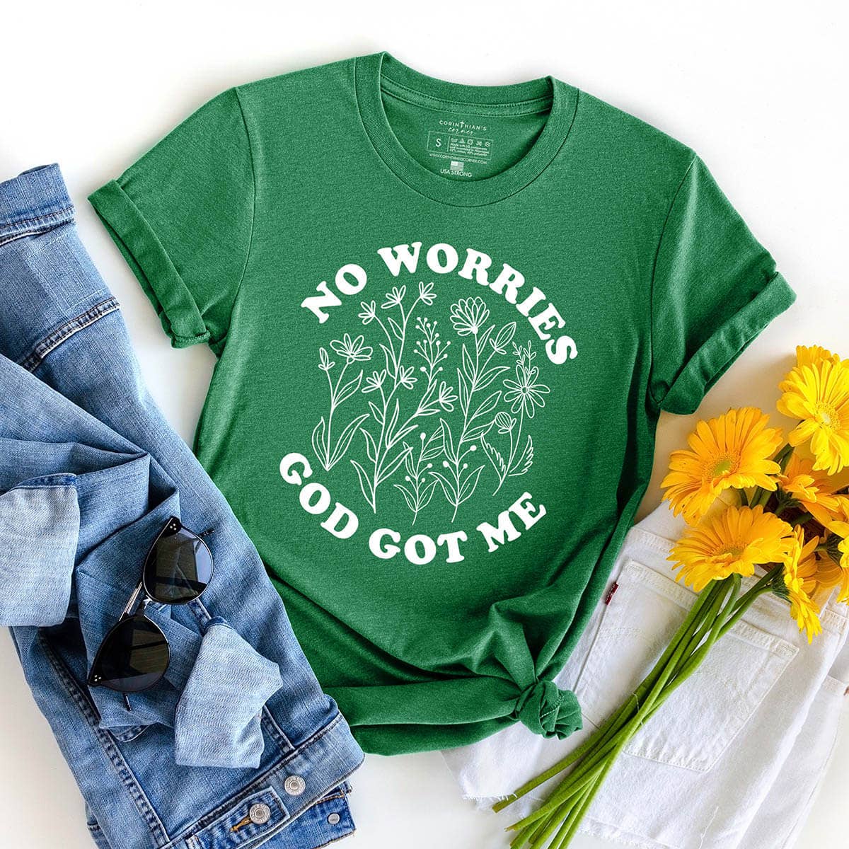 No Worries God Got Me Graphic Tee Shirt Hoodie, Sweatshirt | PodTeesHub.com