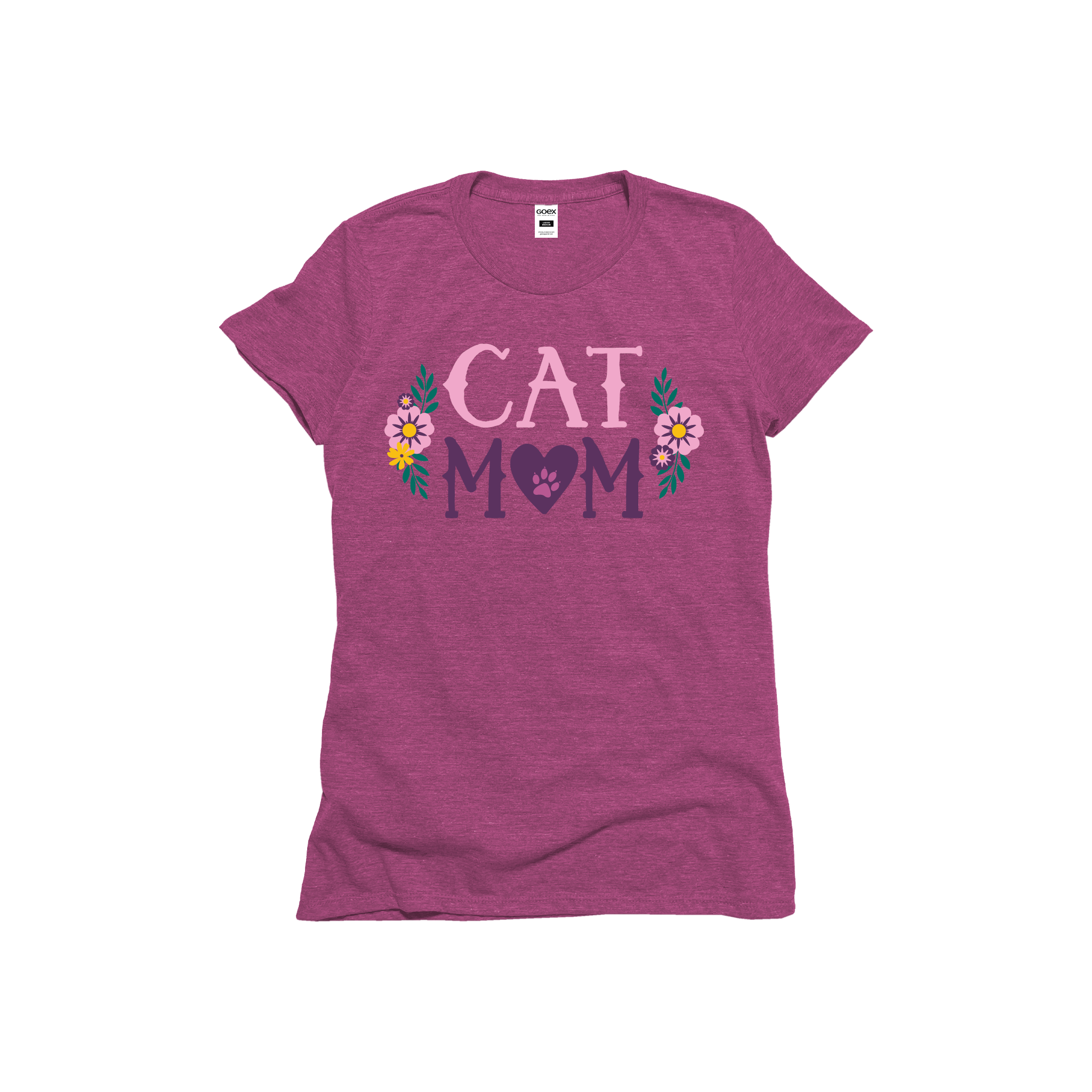 Cat Mom Ladies Graphic Tee Berry - 24pk Hoodie, Sweatshirt | PodTeesHub.com