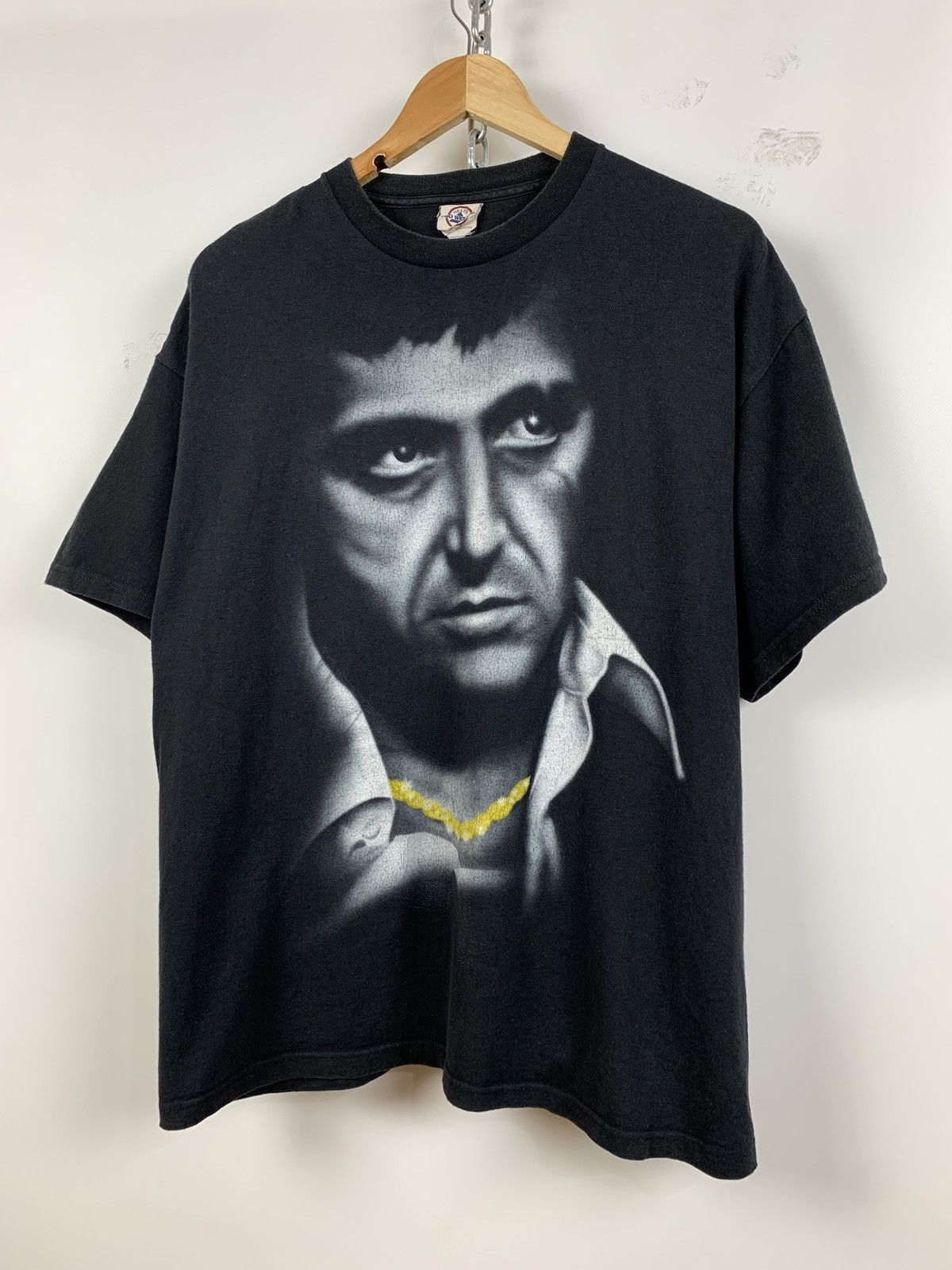 Vintage Scarface Al Pacino Black T Shirt Hoodie, Sweatshirt | PodTeesHub.com