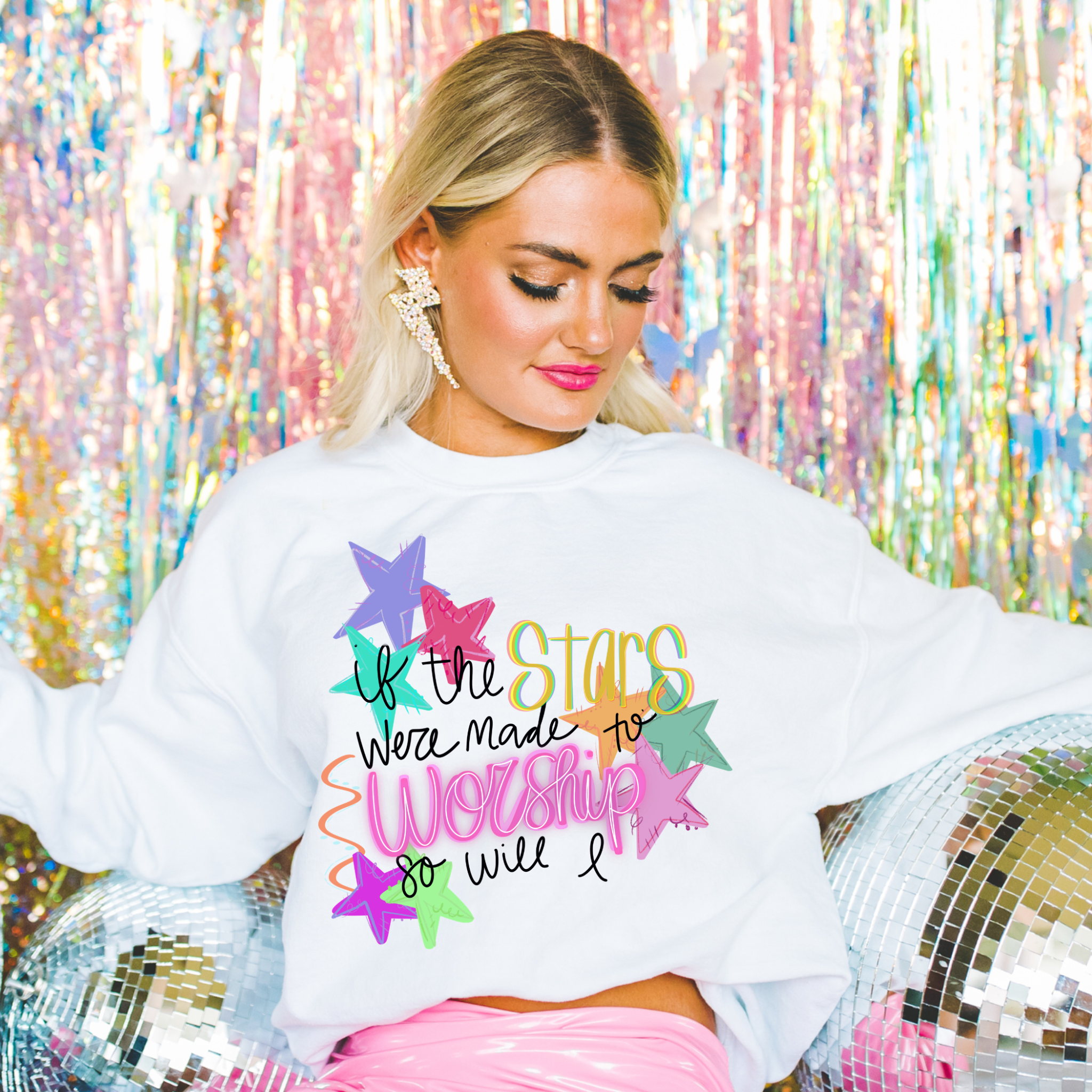 If the Stars Were Made To Worship Graphic Tee Crewneck Hoodie, Sweatshirt | PodTeesHub.com