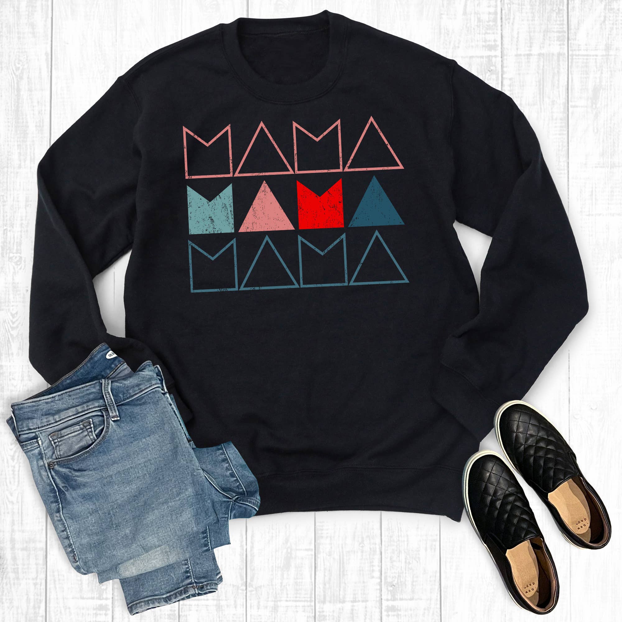 Abstract Geometric Mama Sweatshirt T-Shirts, Hoodie | PodTeesHub.com