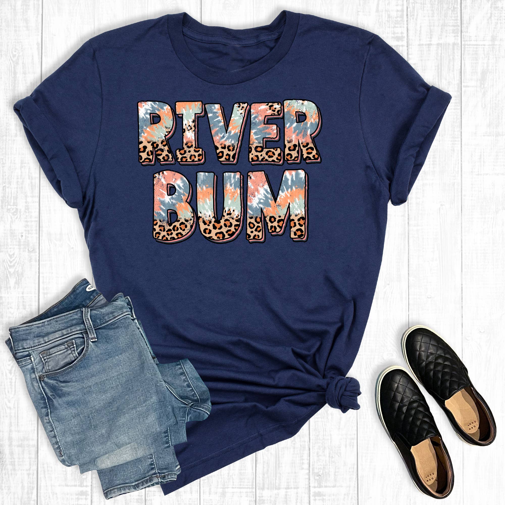 Summer Leopard River Bum Graphic Tee Hoodie, Sweatshirt | PodTeesHub.com