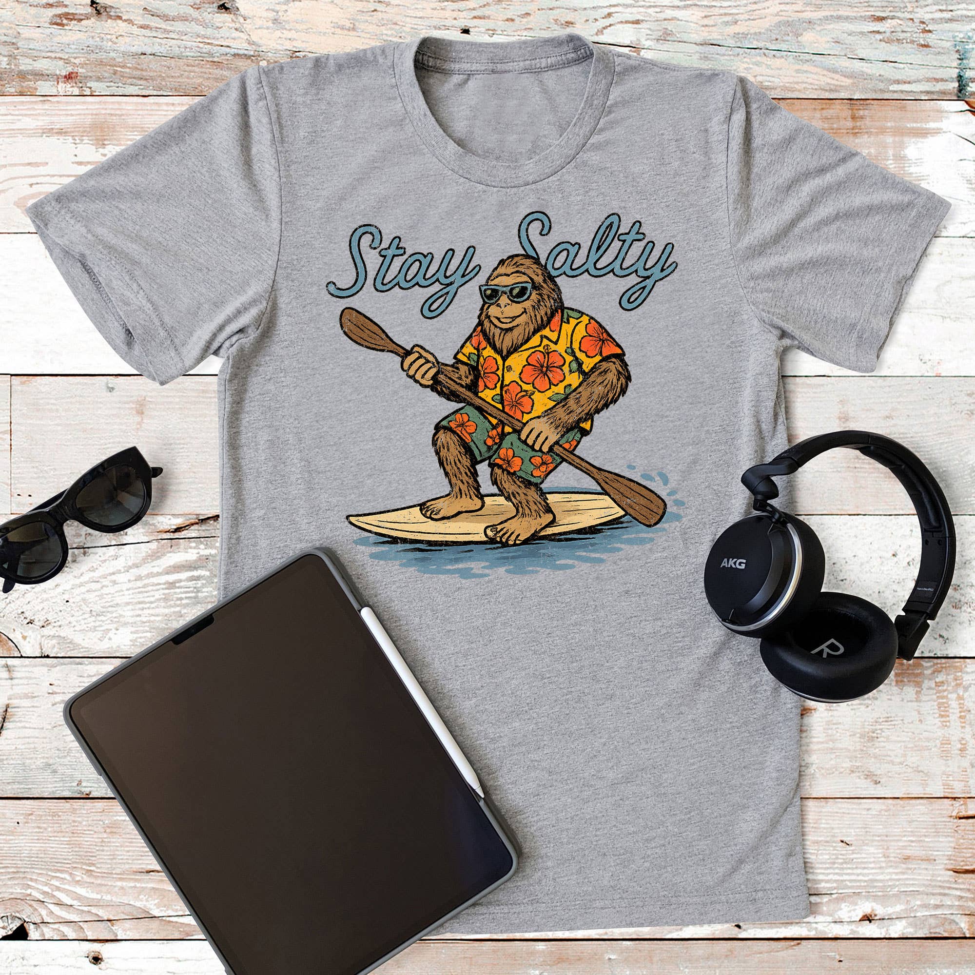 Summer Stay Salty Bigfoot Graphic Tee Hoodie, Sweatshirt | PodTeesHub.com