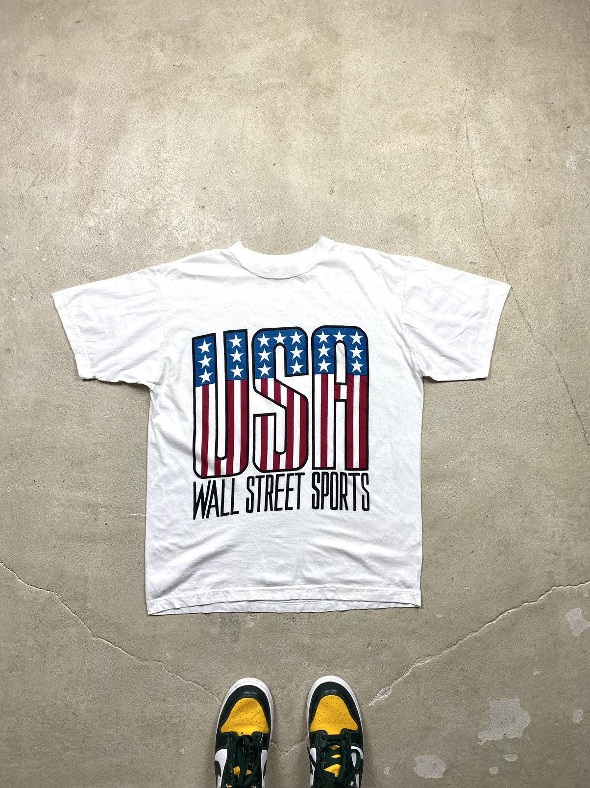 Vintage 1990 S America Usa Flag Wall Street Sports T Shirt Hoodie, Sweatshirt | PodTeesHub.com