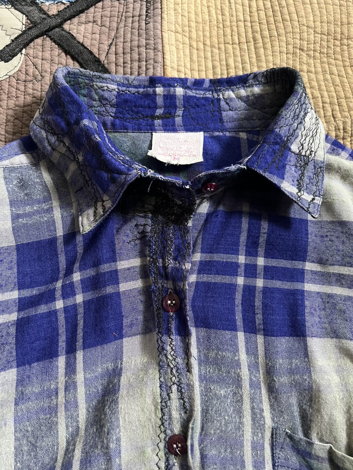 Flannel 100 Rayon Vintage Boro Flannel Shirt Distressed Kapital Hoodie, Sweatshirt | PodTeesHub.com