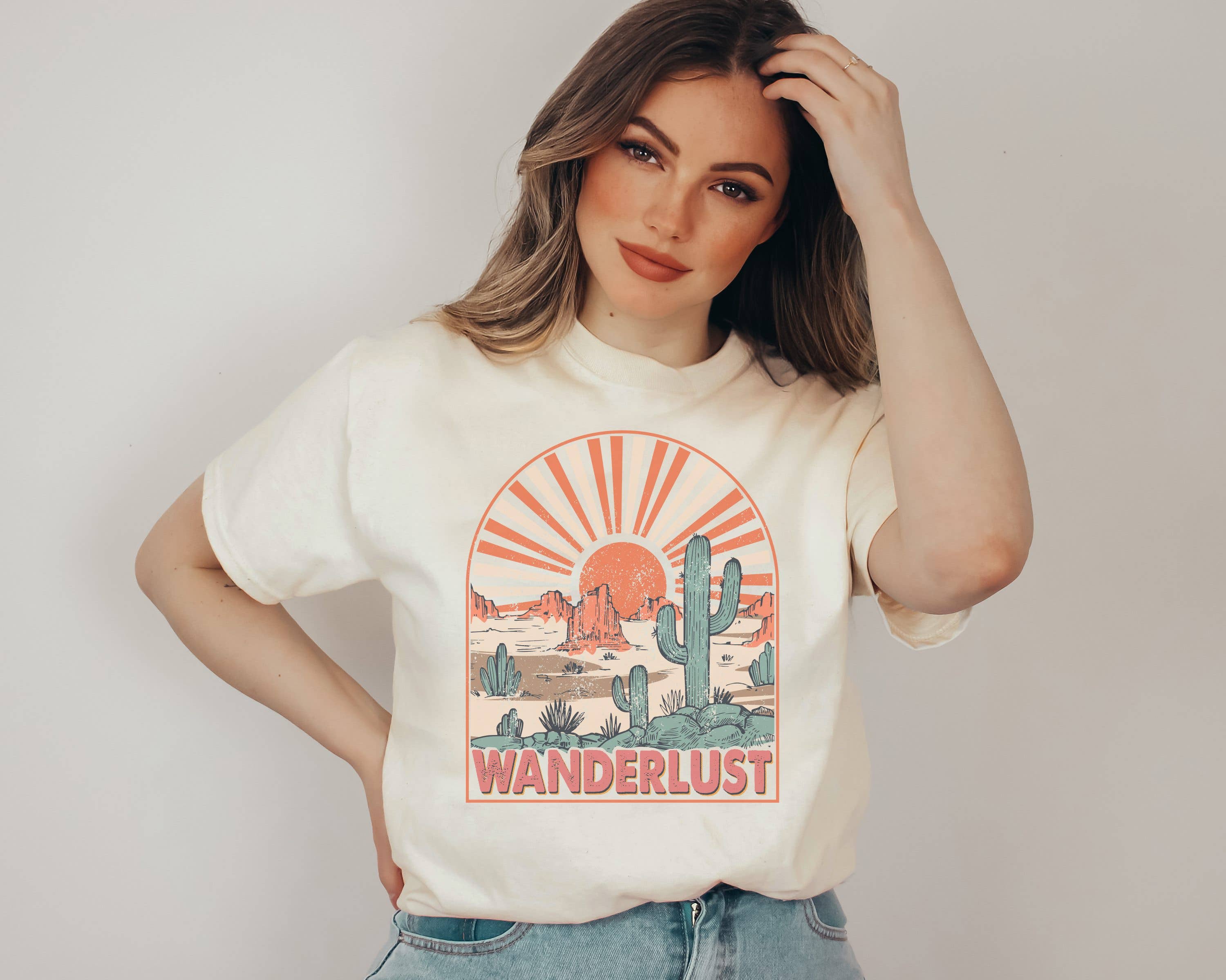 Wanderlust Desert Graphic Tee Hoodie, Sweatshirt | PodTeesHub.com