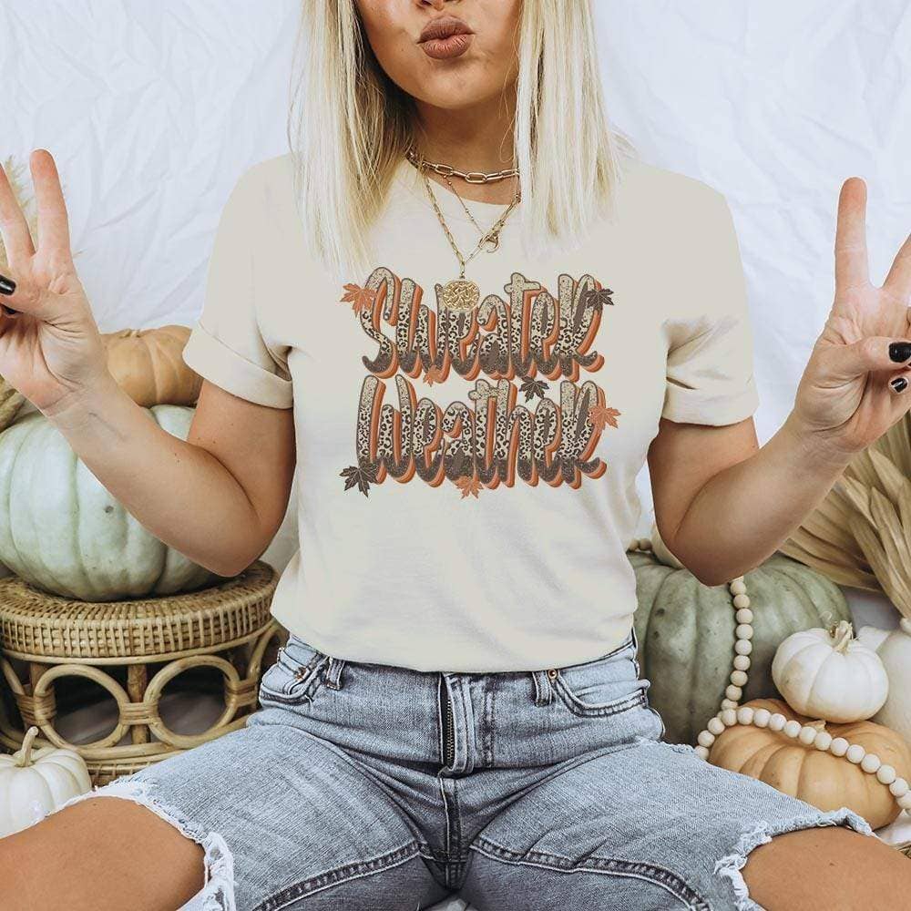 Sweater Weather By Clementines Designs - Cream Tee Hoodie, Sweatshirt | PodTeesHub.com
