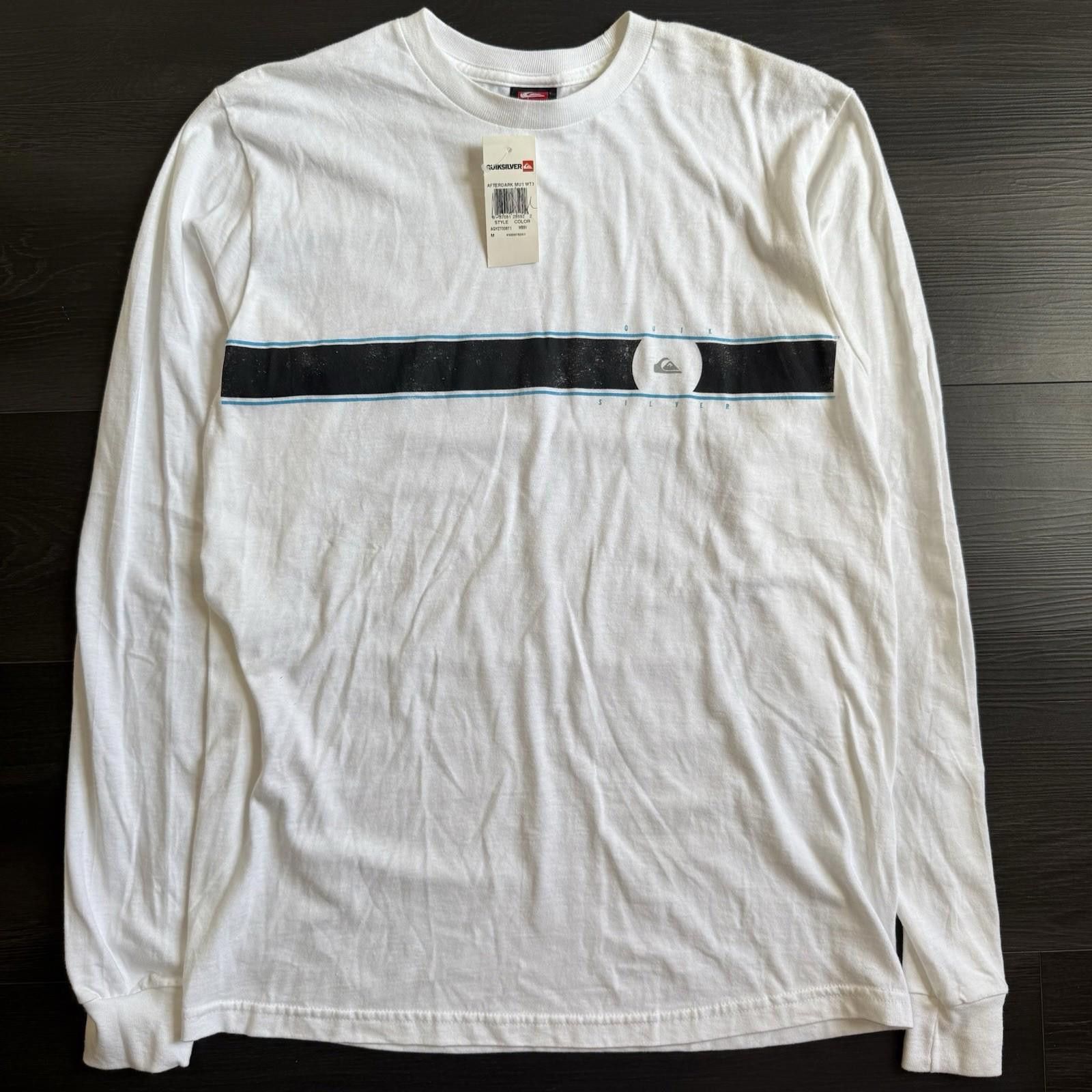 Quiksilver Vintage Y2k Quicksilver Shirt Medium Long Sleeve Surf White Hoodie, Sweatshirt | PodTeesHub.com