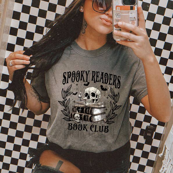 Spooky Readers Club Pepper Pigment Dyed Tee Hoodie, Sweatshirt | PodTeesHub.com