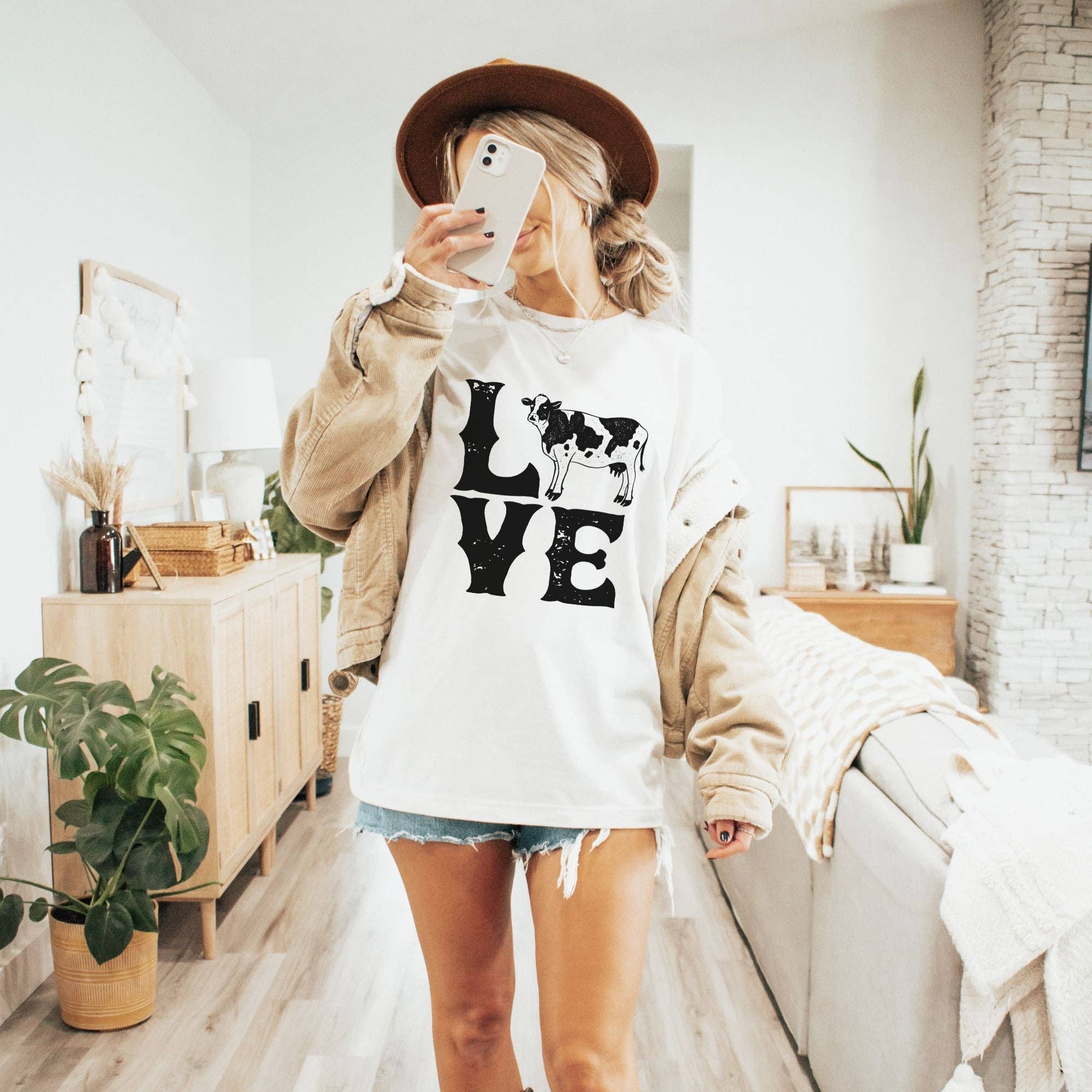Cow Lover Tshirt Nature Graphic Tee *Unisex Fit*250 Hoodie, Sweatshirt | PodTeesHub.com