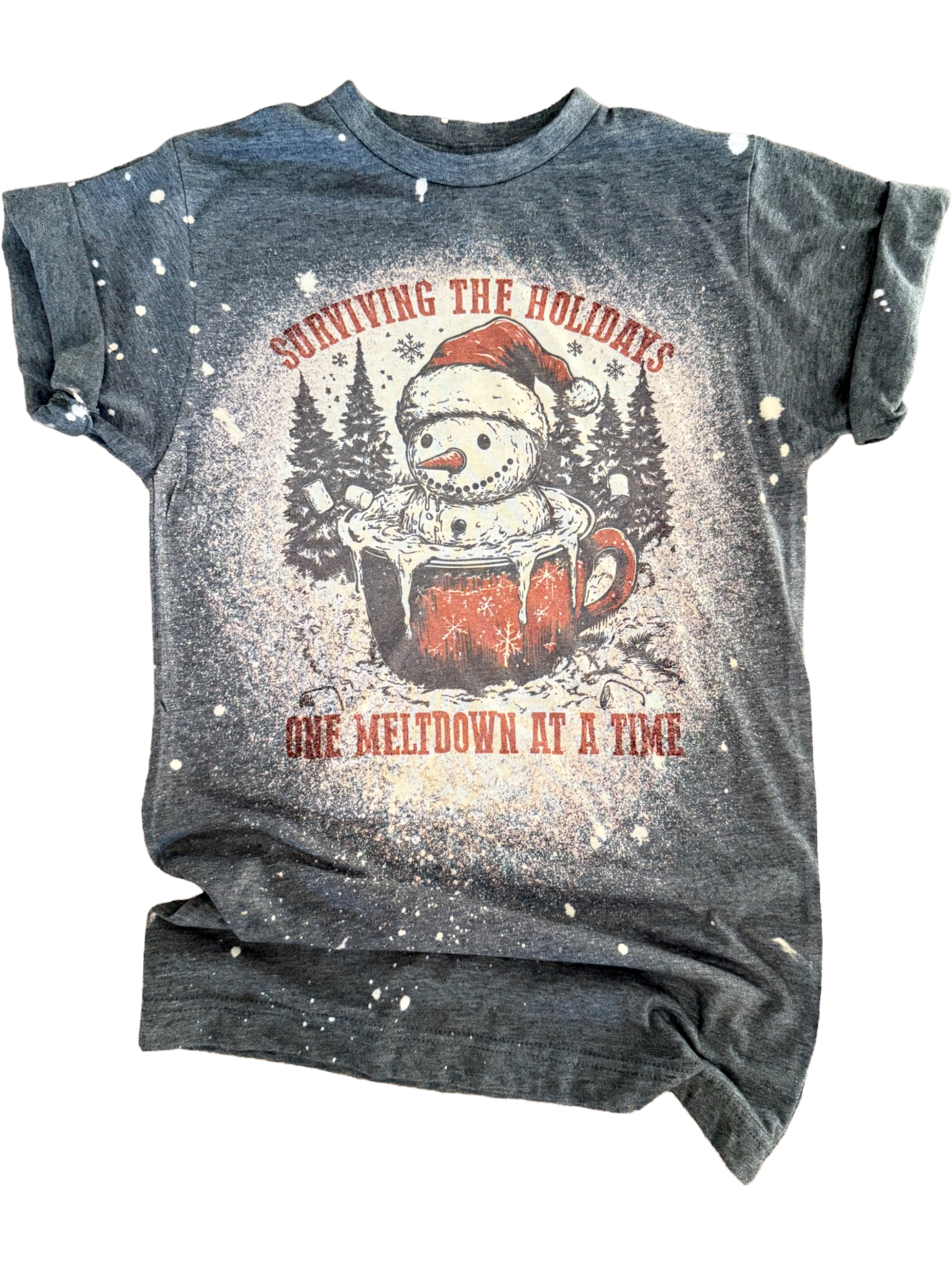 Surviving the Holidays Bleached Christmas Tee Hoodie, Sweatshirt | PodTeesHub.com