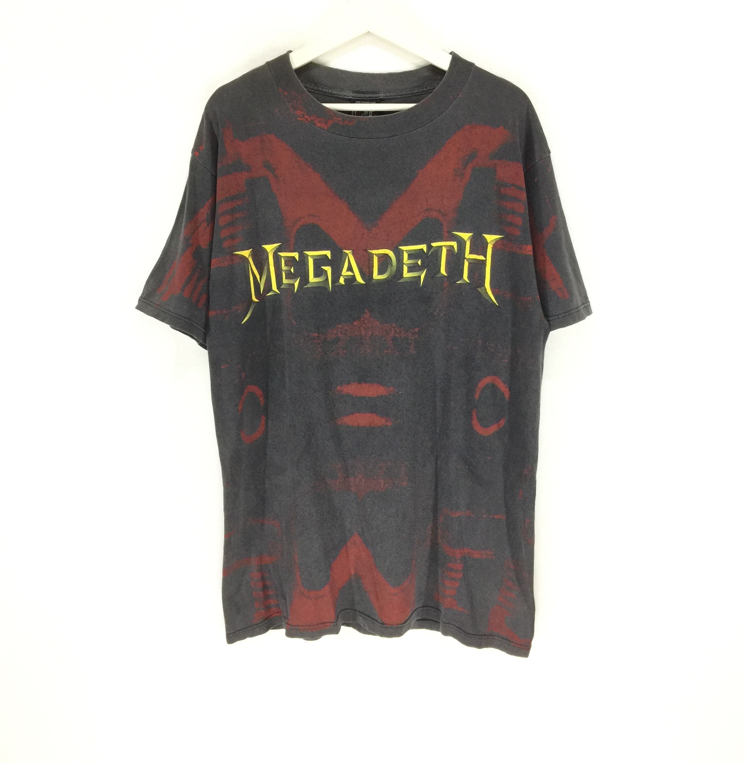 Vintage Megadeth Thrash Metal Concer Tour Vtg 90s Overprint Tshirt Hoodie, Sweatshirt | PodTeesHub.com