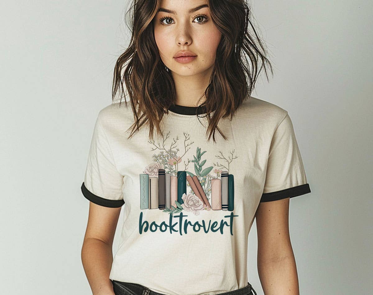 Booktrovert Book -  Fun Book Reader Store Ringer Shirt Hoodie, Sweatshirt | PodTeesHub.com