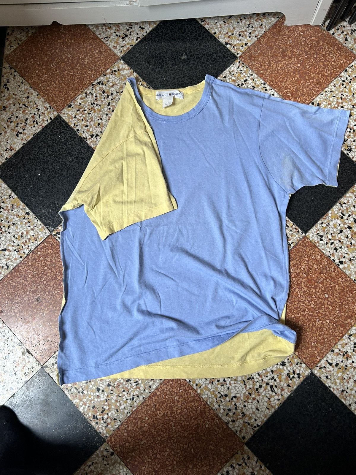 Comme Des Garcons Shirt Comme Des Garcons Shirt 2 Way Color Blue Yellow T Shirt Hoodie, Sweatshirt | PodTeesHub.com