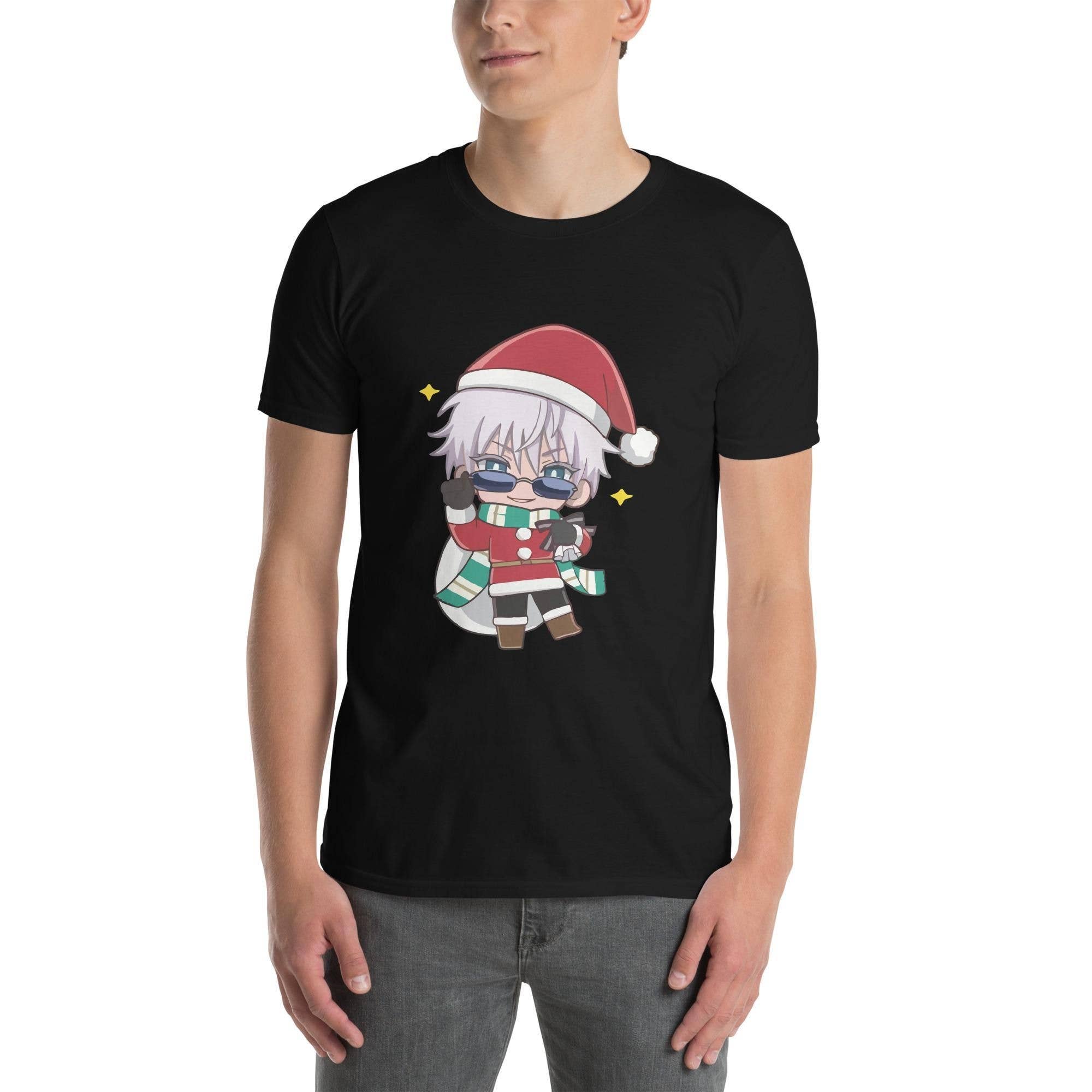 Chibi Christmas Art Unisex Santa Gojo T-Shirt Hoodie, Sweatshirt | PodTeesHub.com
