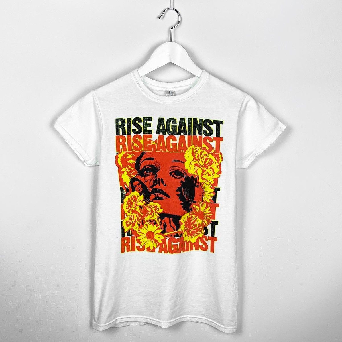 Band Tees Vintage Rise Against Woman Size L Punk Rock Band Tee Hoodie, Sweatshirt | PodTeesHub.com