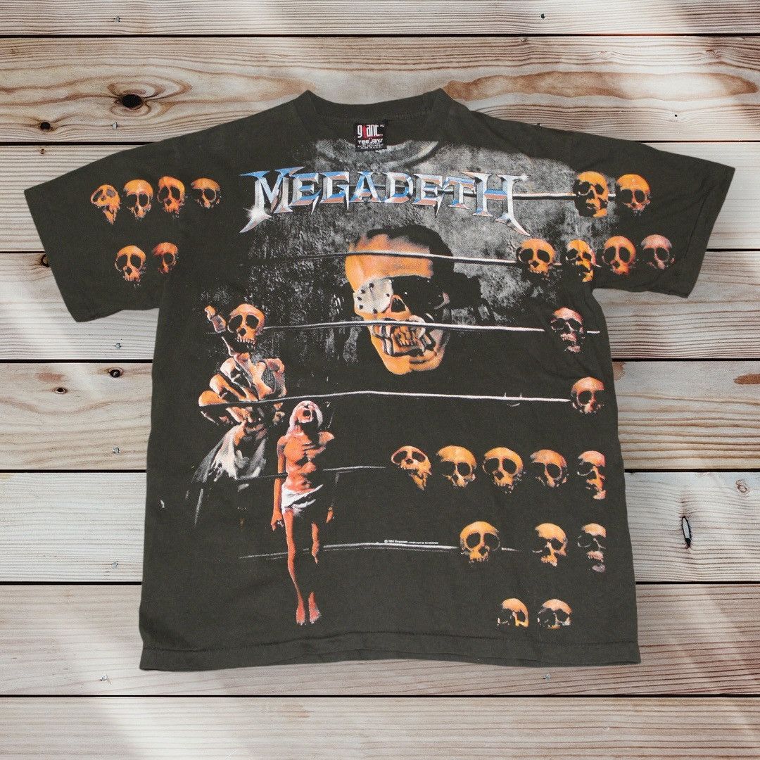 Vintage Megadeth Countdown To Extinction All Over Reprint Shirt Hoodie, Sweatshirt | PodTeesHub.com