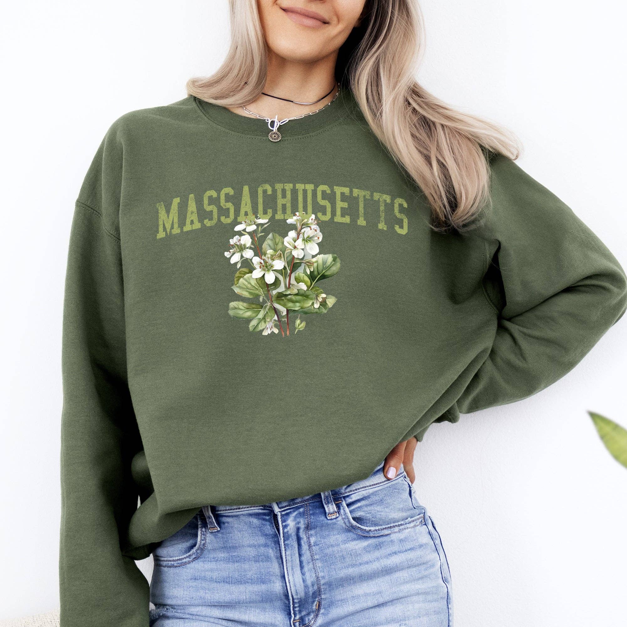 Massachusetts State Flower Sweatshirt T-Shirts, Hoodie | PodTeesHub.com