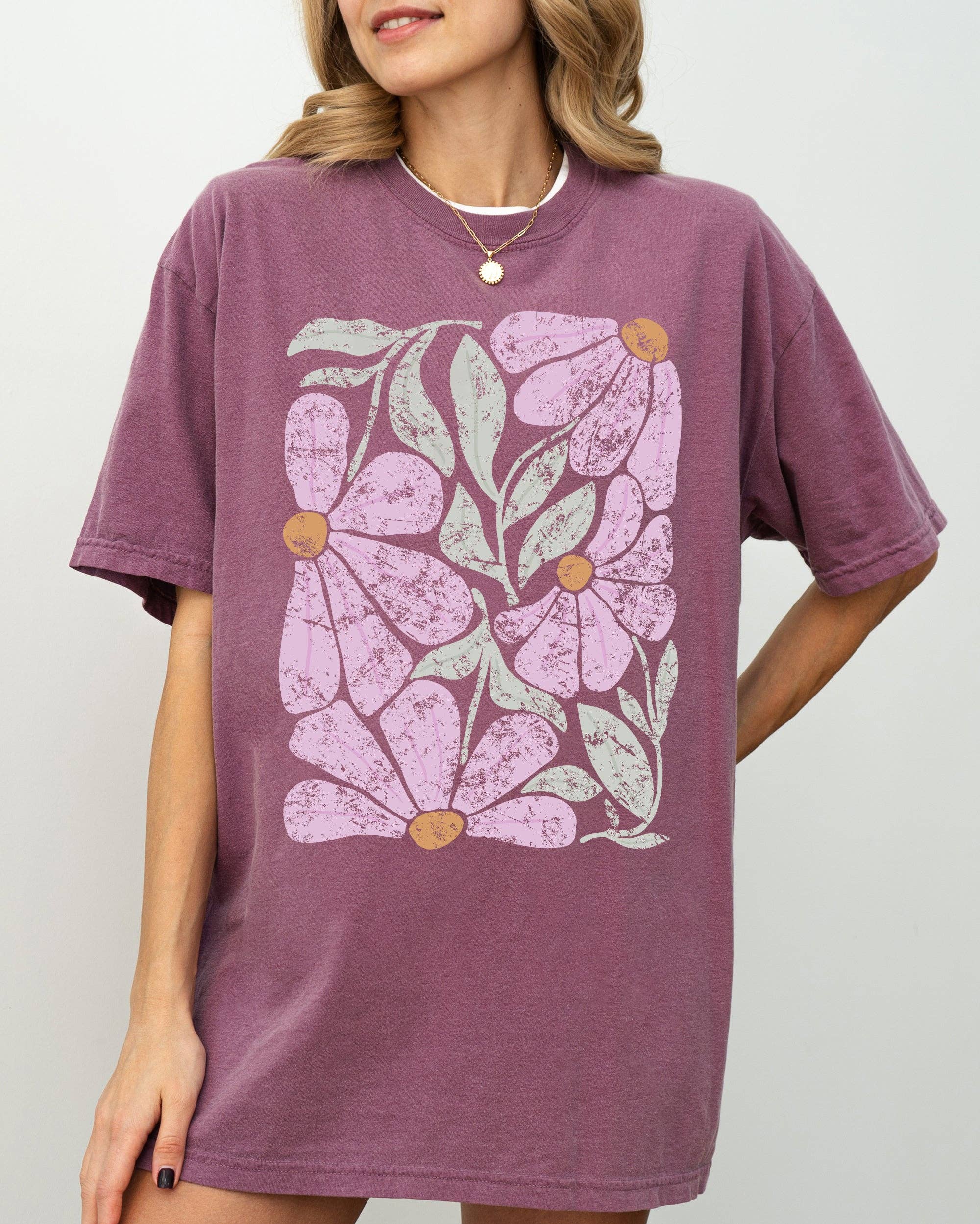 Summery Abstract Flowers Boho Floral Gardening, Nature Shirt Hoodie, Sweatshirt | PodTeesHub.com