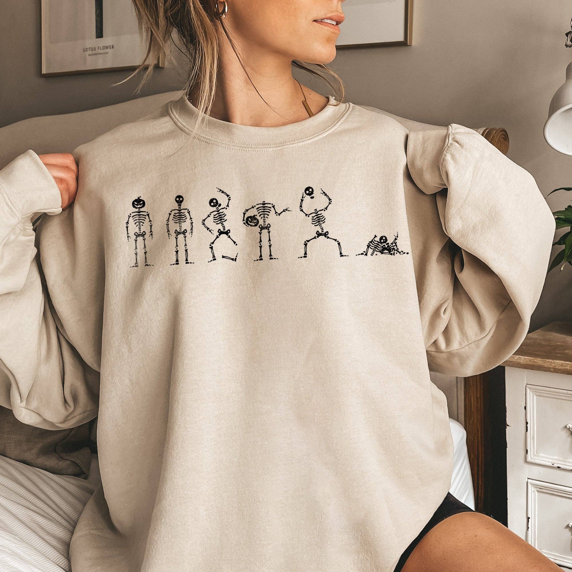 Skeleton Dance Halloween Sweatshirt T-Shirts, Hoodie | PodTeesHub.com