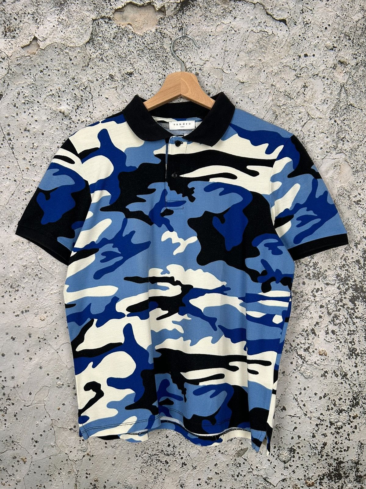 Designer Sandro Paris Camo Polo Shirt Designer Streetwear Vintage Hoodie, Sweatshirt | PodTeesHub.com