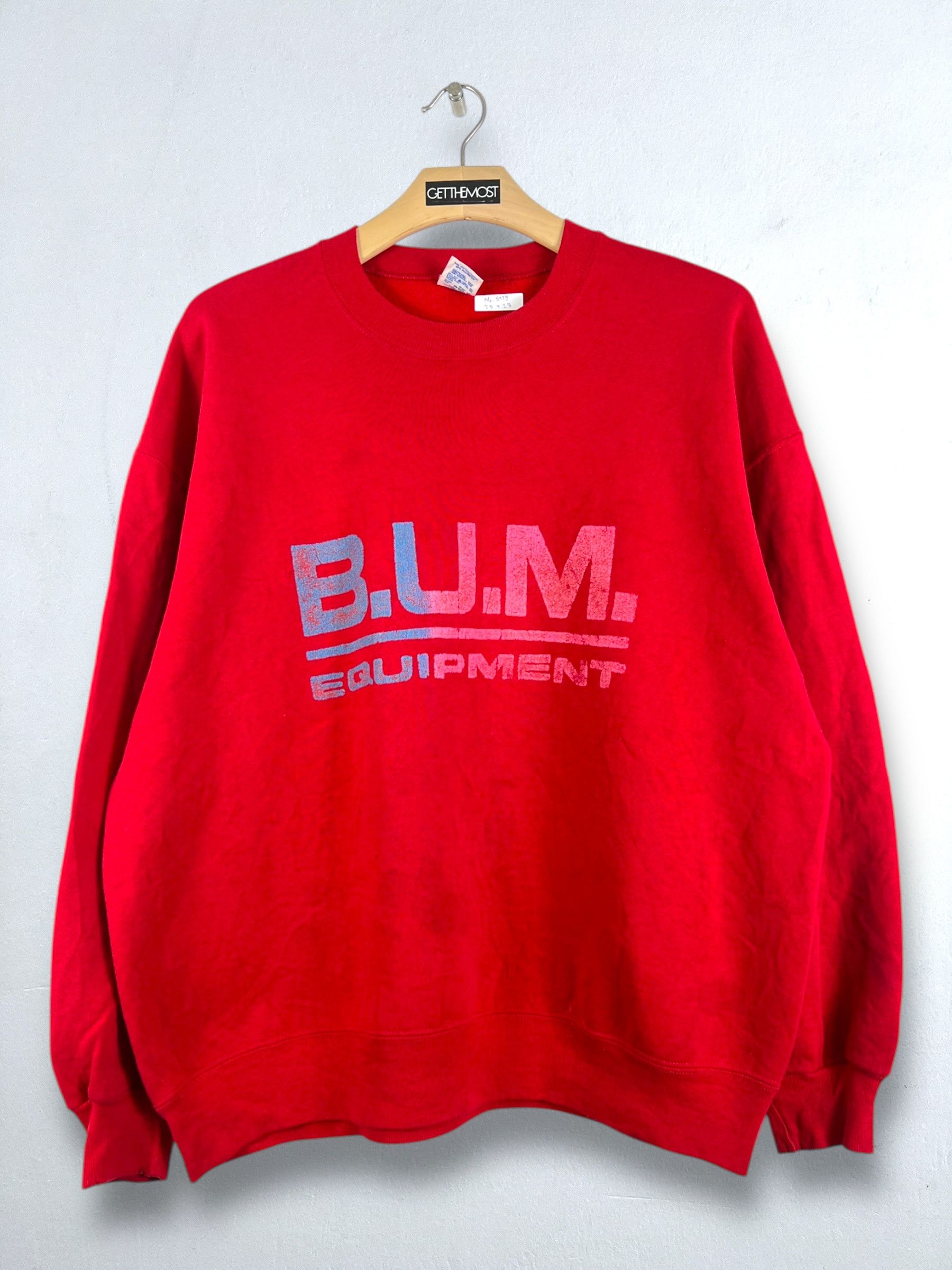 B U M Equipment No 5119 Vtg 90s B U M Equipment Logo Graphic Sweatshirt Xl T-Shirts, Hoodie | PodTeesHub.com
