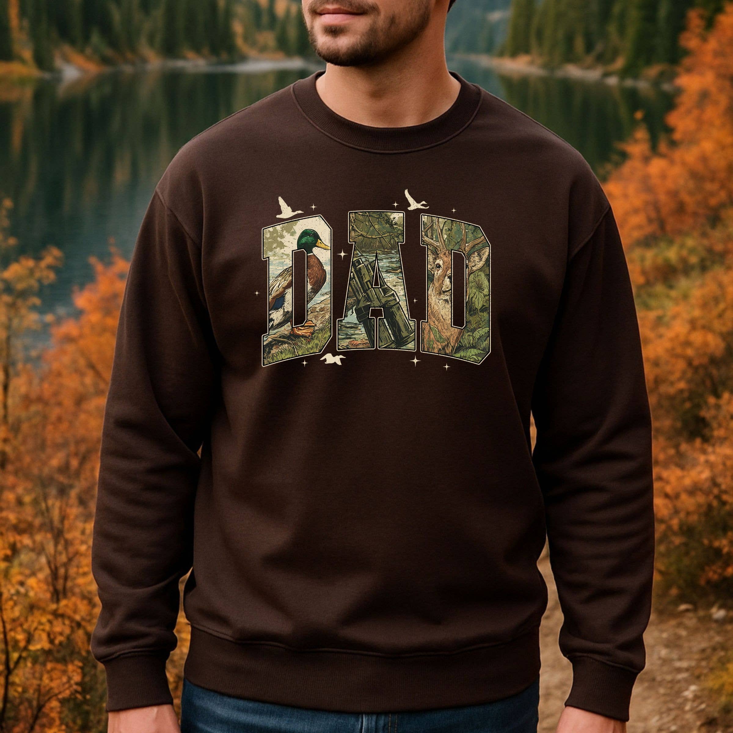 Dad Camo Graphic Sweatshirt - Western Graphic Tee Hoodie | PodTeesHub.com