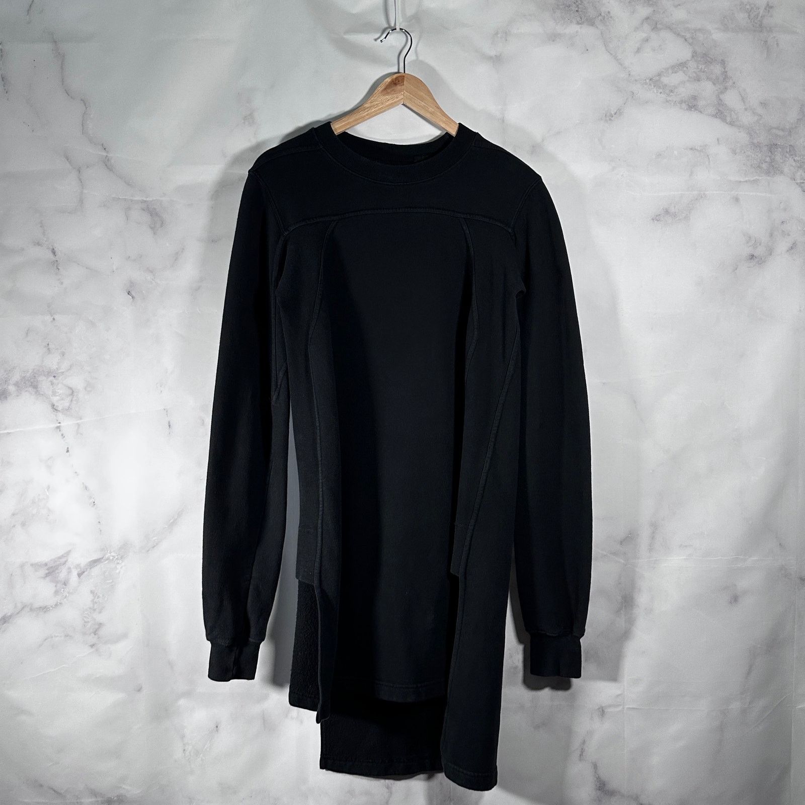 Rick Owens Drkshdw Black Long Asymmetrical Crewneck T-Shirts, Hoodie, Sweatshirt | PodTeesHub.com