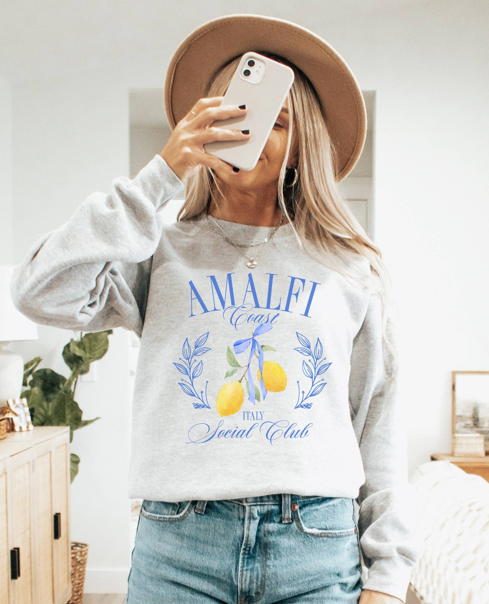 Amalfi Social Club Crew Neck Sweatshirt T-Shirts, Hoodie | PodTeesHub.com