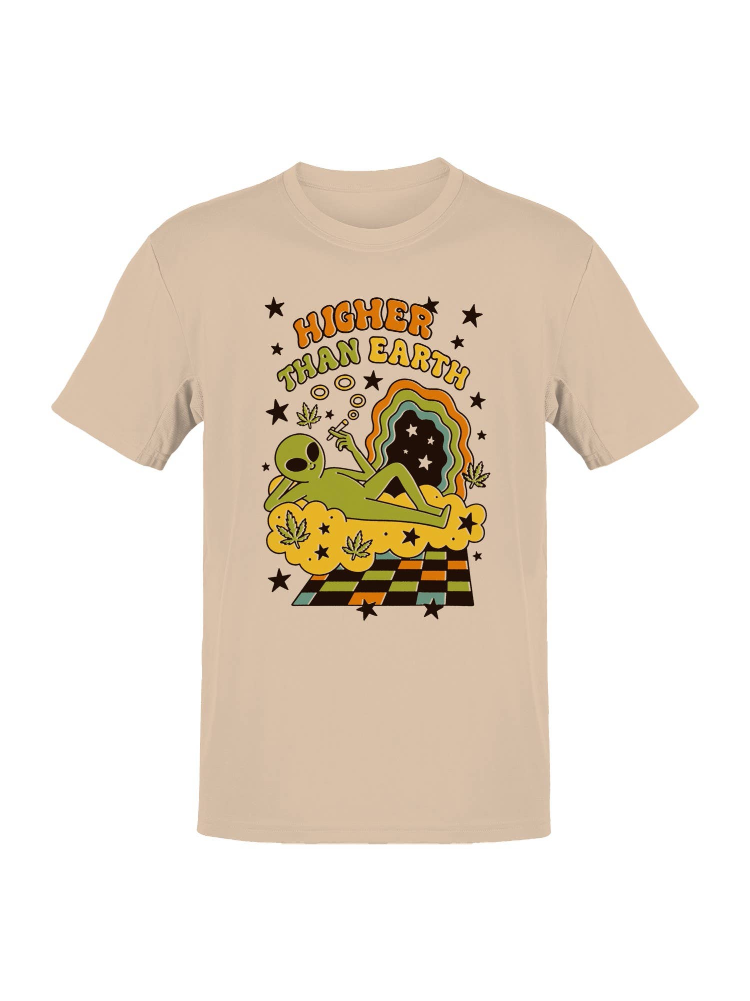 Cosmic Alien "Higher Than Earth" Art Men's T-Shirt Hoodie, Sweatshirt | PodTeesHub.com