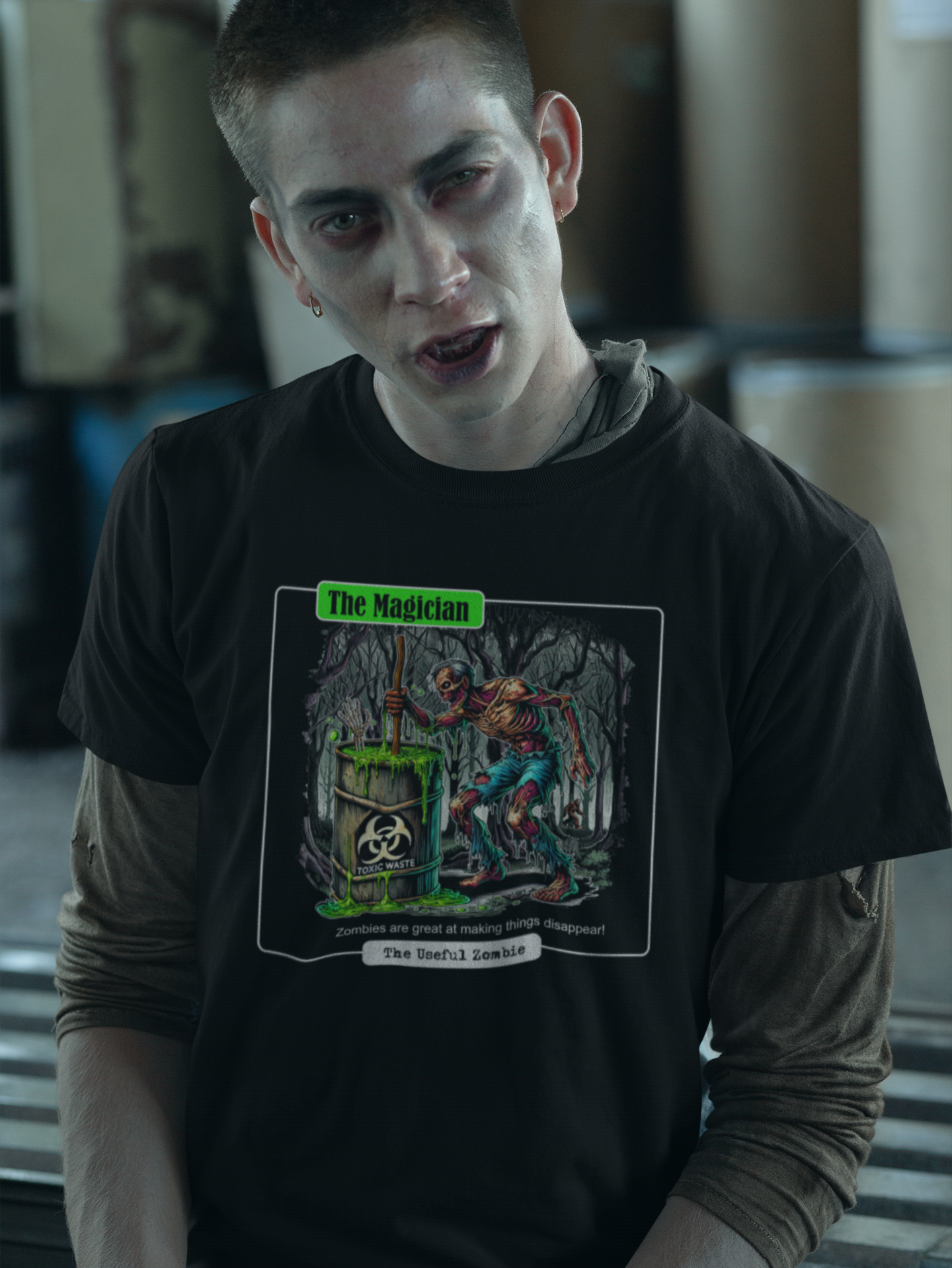 Useful Zombie "Magician" T-Shirt (Black) Hoodie, Sweatshirt | PodTeesHub.com