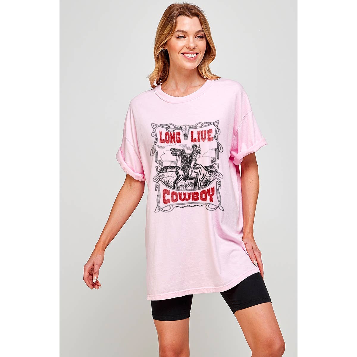 Long Live Cowboy Graphic Oversized Tee Hoodie, Sweatshirt | PodTeesHub.com
