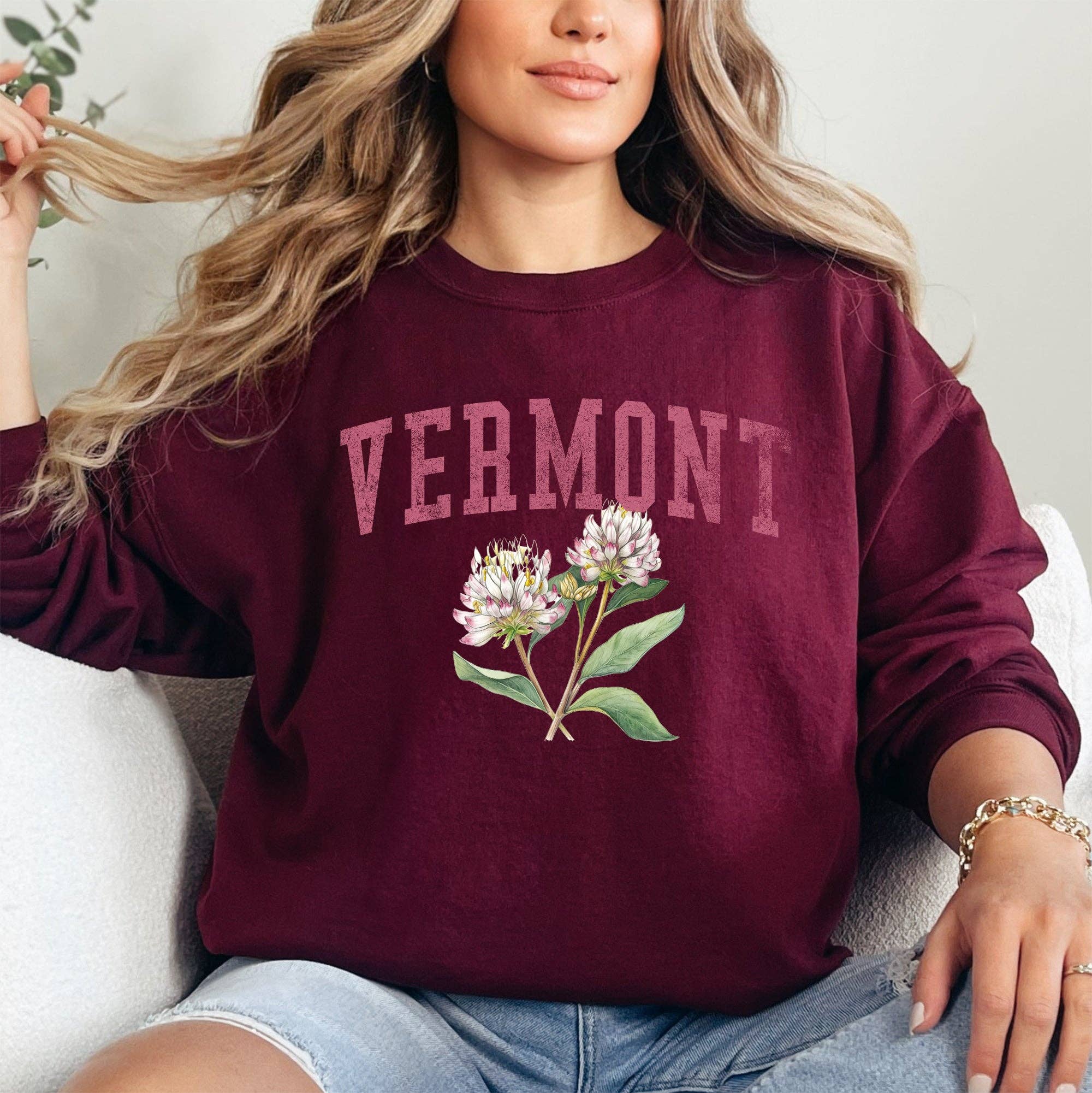 Vermont State Flower Sweatshirt T-Shirts, Hoodie | PodTeesHub.com