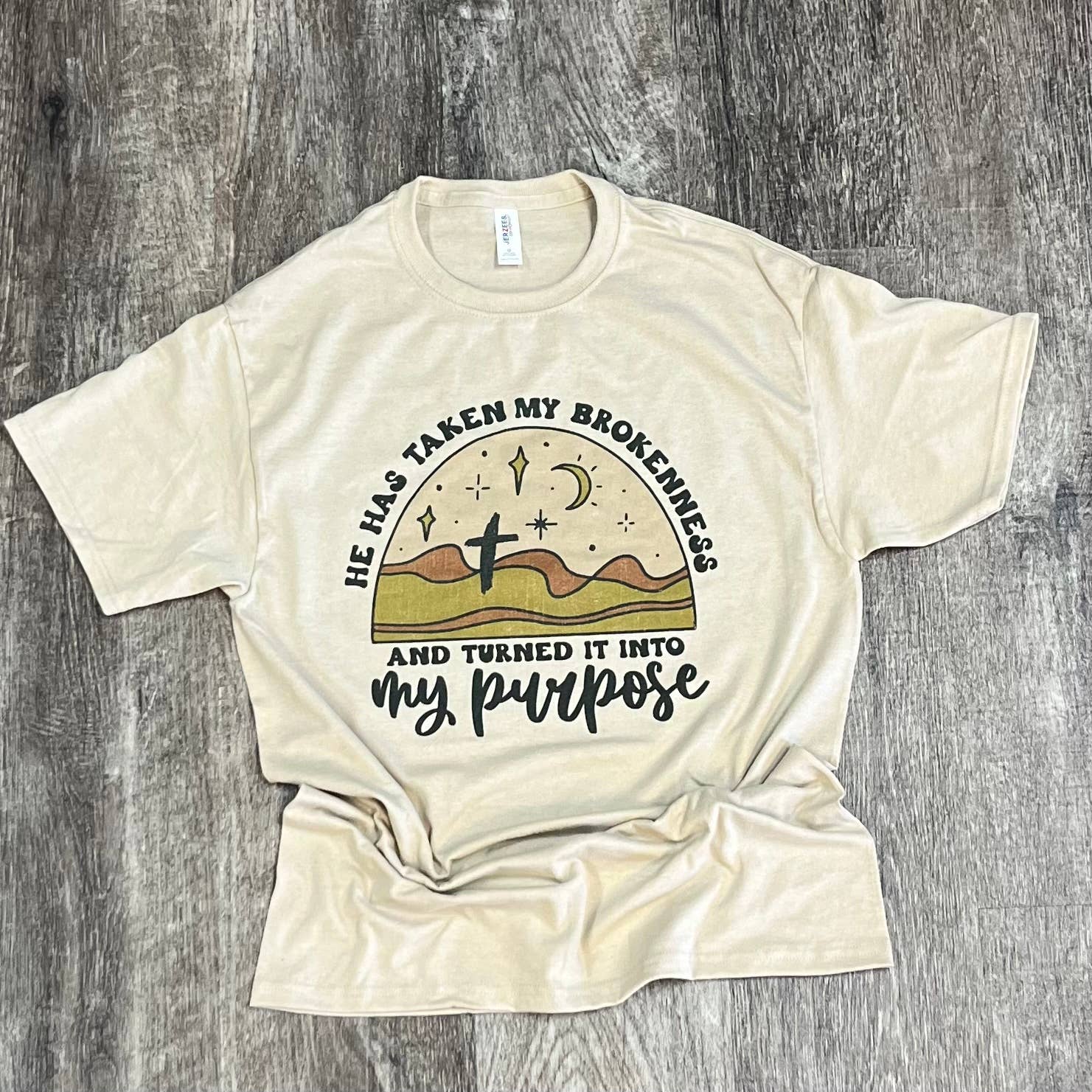 He Has Taken My Brokenness On Sand Tee Hoodie, Sweatshirt | PodTeesHub.com