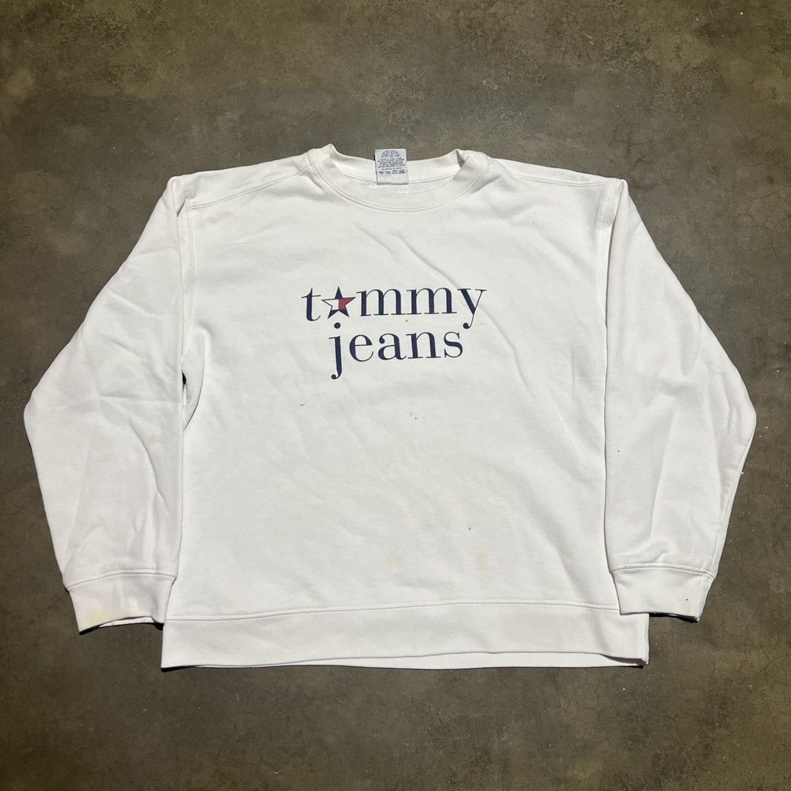 Vintage 90s Tommy Hilfiger Jeans White Graphic Sweatshirt T-Shirts, Hoodie | PodTeesHub.com