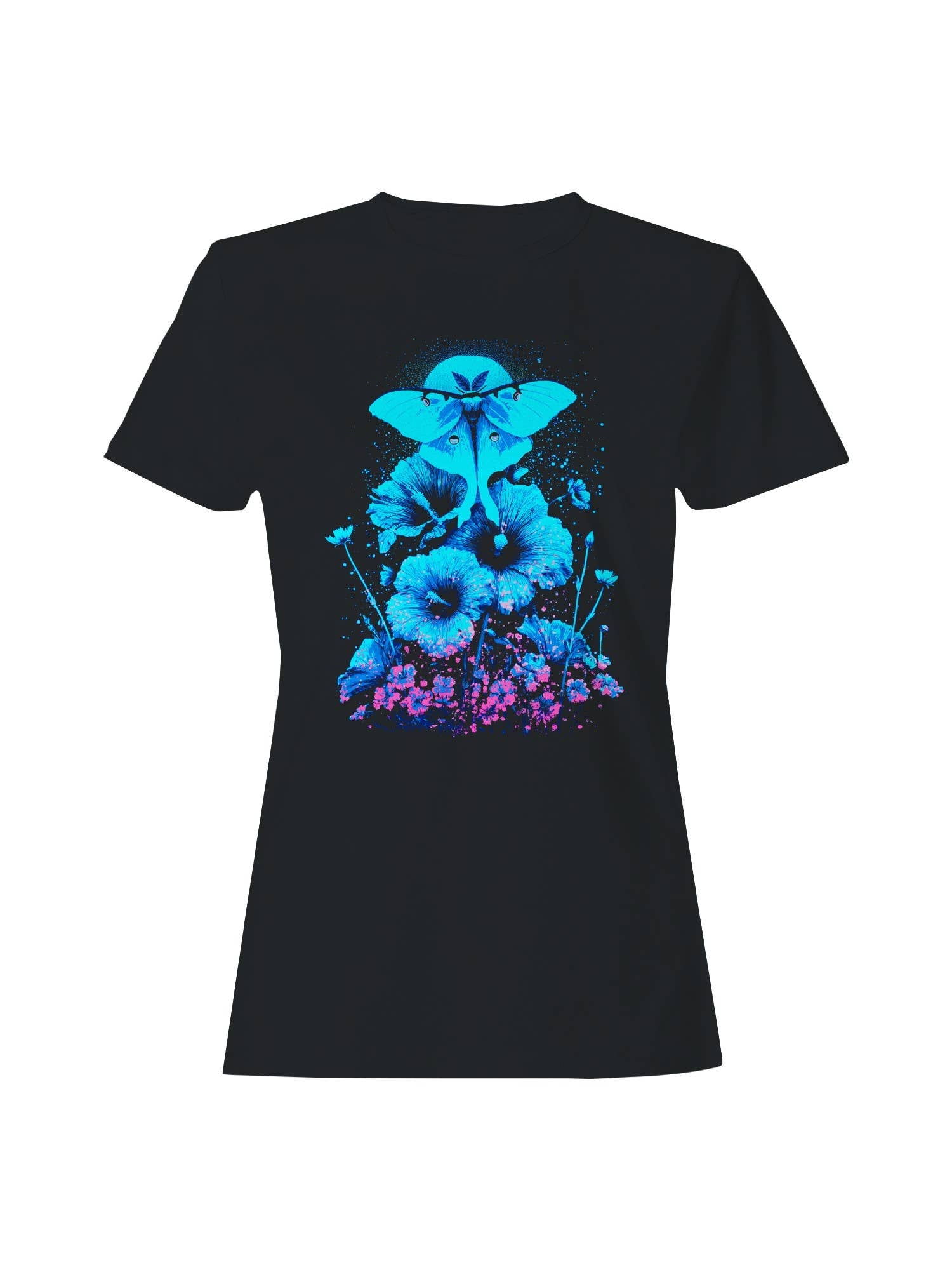 Celestial Moth and Floral Fantasy Women's T-Shirt Hoodie, Sweatshirt | PodTeesHub.com