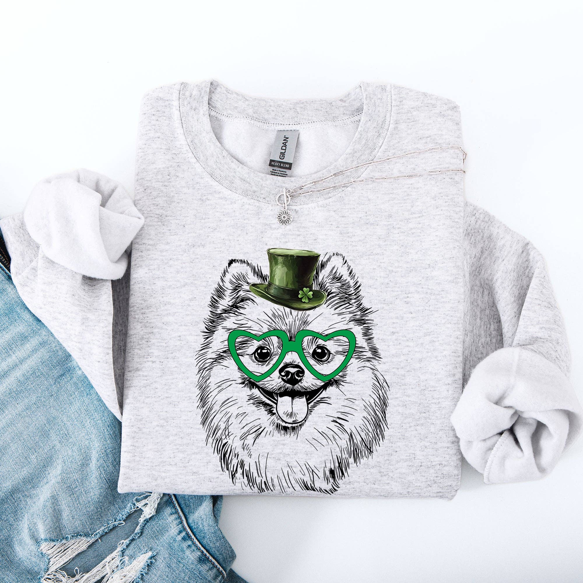 Pomeranian, Dog, St Patrick's Day, Lucky, Irish Sweatshirt T-Shirts, Hoodie | PodTeesHub.com