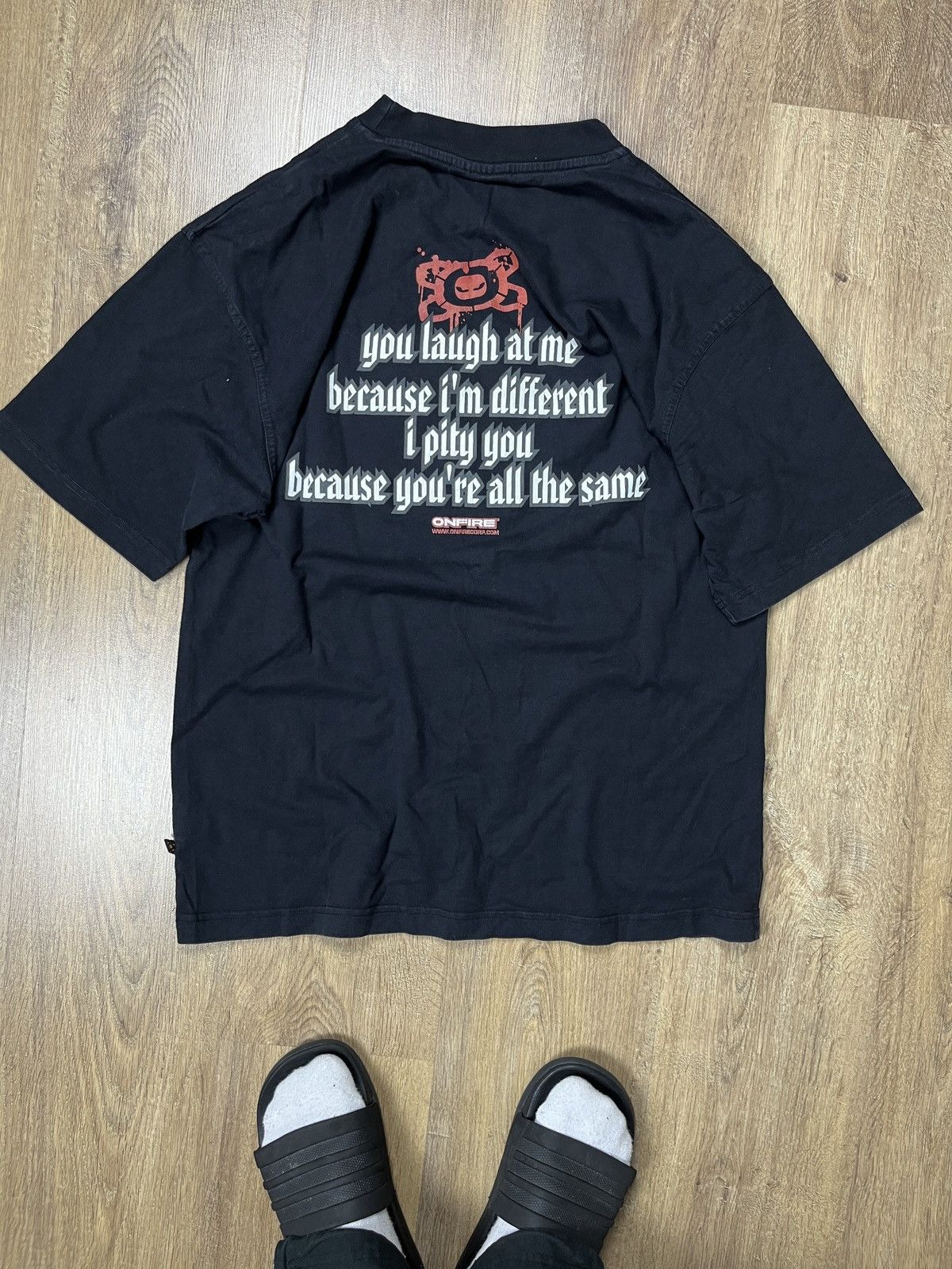 On Fire Vintage Y2k No Fear Style Skate T Shirt Punk Hoodie, Sweatshirt | PodTeesHub.com
