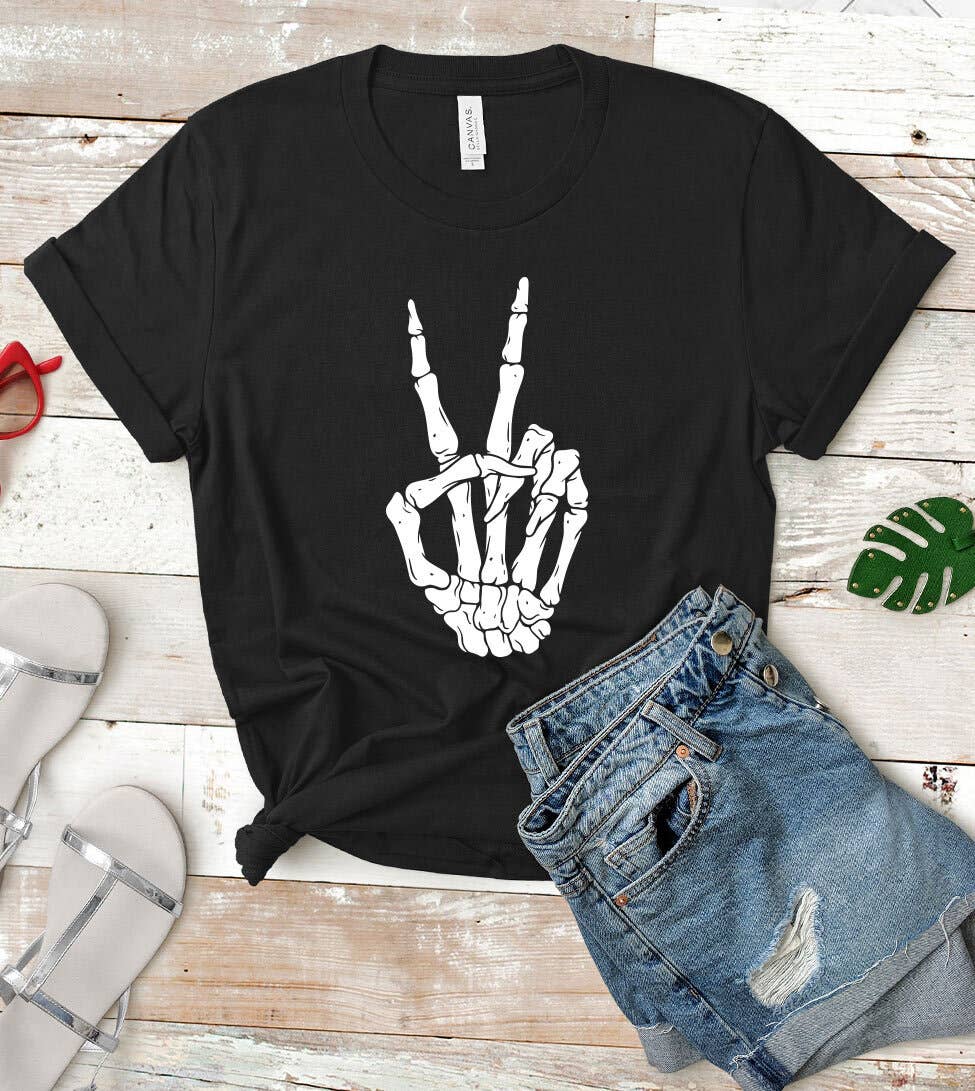 Skeleton Peace Sign - Halloween Cute Fun Gift T-Shirt Hoodie, Sweatshirt | PodTeesHub.com