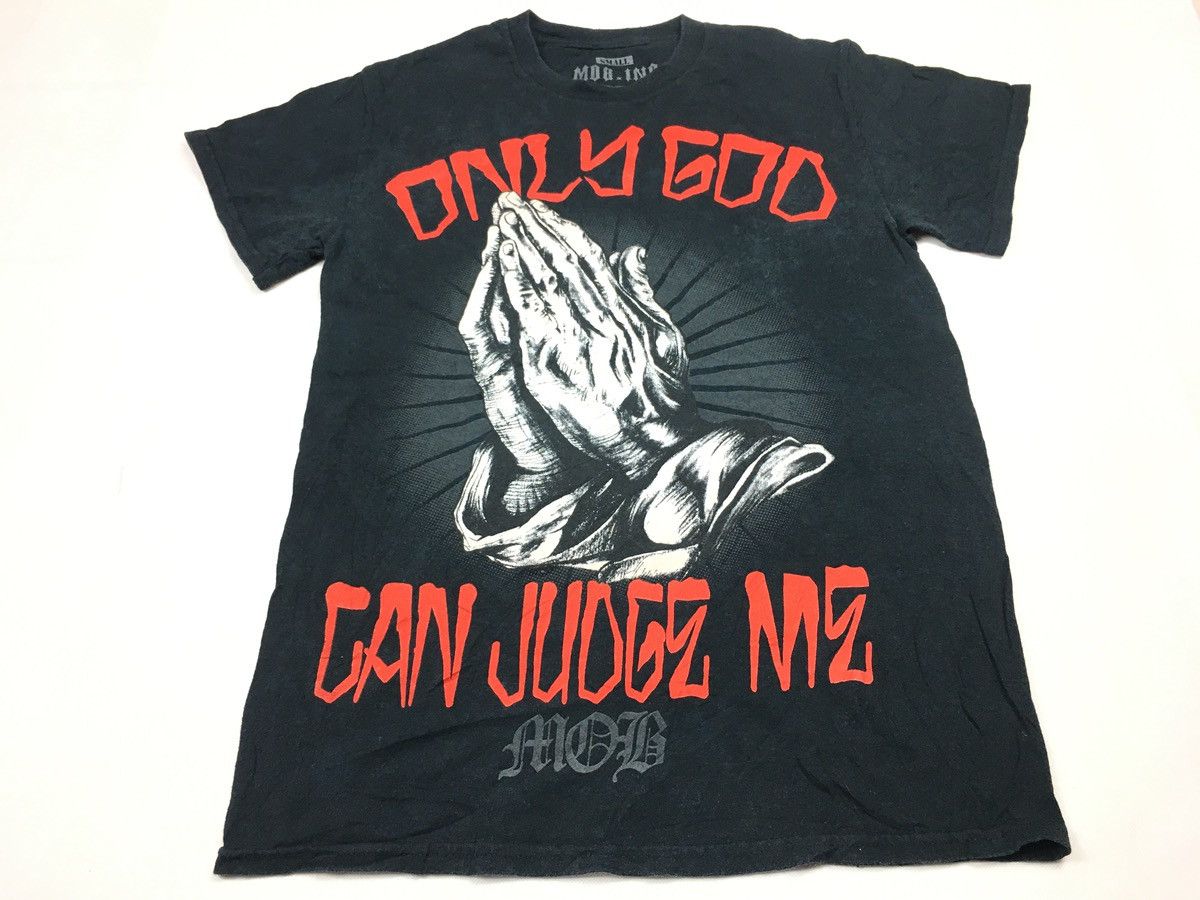 Vintage Mob Inc Only God Can Judge Me Praying Hand Printed Tee Hoodie, Sweatshirt | PodTeesHub.com