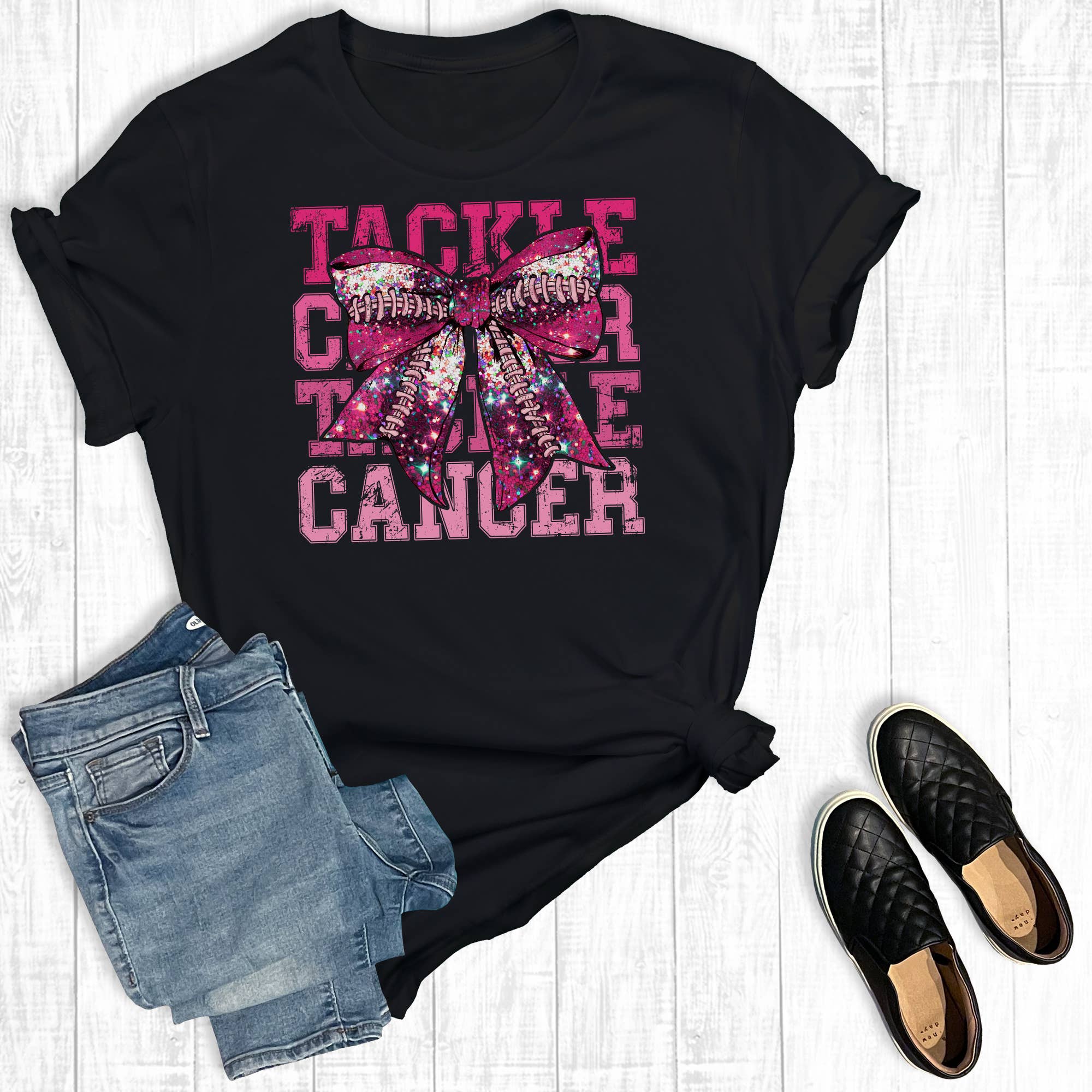 Football Tackle Breast Cancer Graphic Tee Hoodie, Sweatshirt | PodTeesHub.com