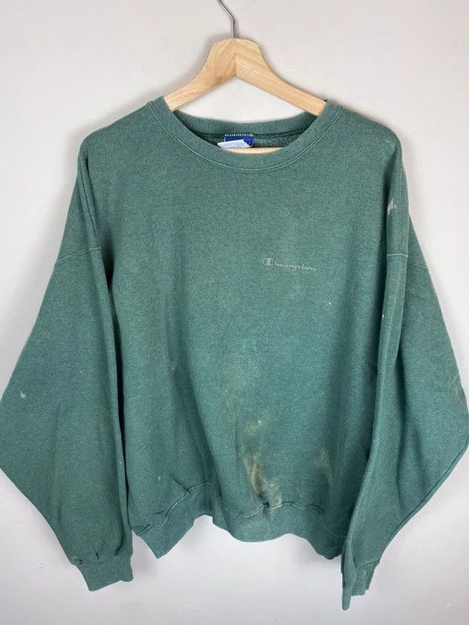 Vintage Crewneck Champion Bleach Distressed Script Logo Crewneck T-Shirts, Hoodie, Sweatshirt | PodTeesHub.com