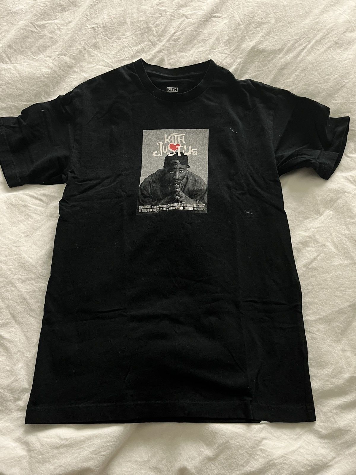 Kith Columbia Pictures Tupac Just Us Tee Black Small Hoodie, Sweatshirt | PodTeesHub.com