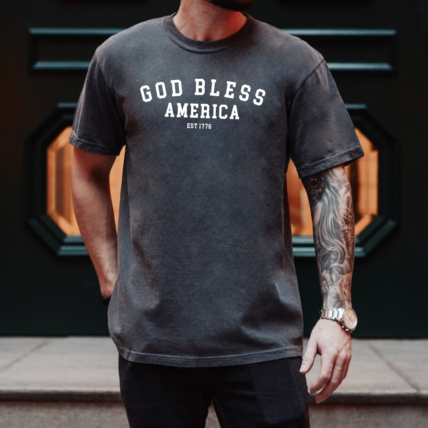 God Bless America 1776 - Comfort Christian T-Shirt Hoodie, Sweatshirt | PodTeesHub.com