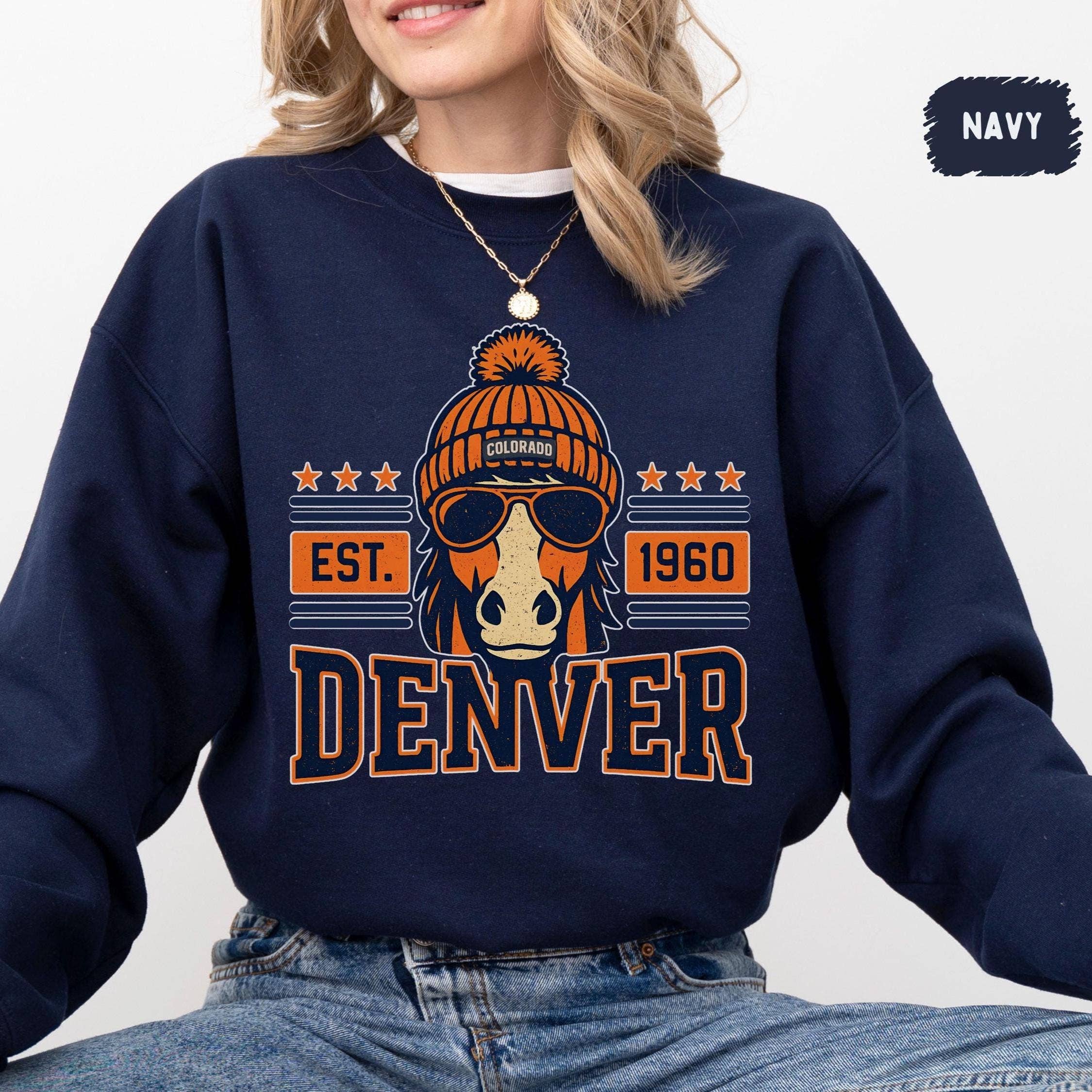 Denver Football Vintage Crewneck Sweatshirt T-Shirts, Hoodie | PodTeesHub.com