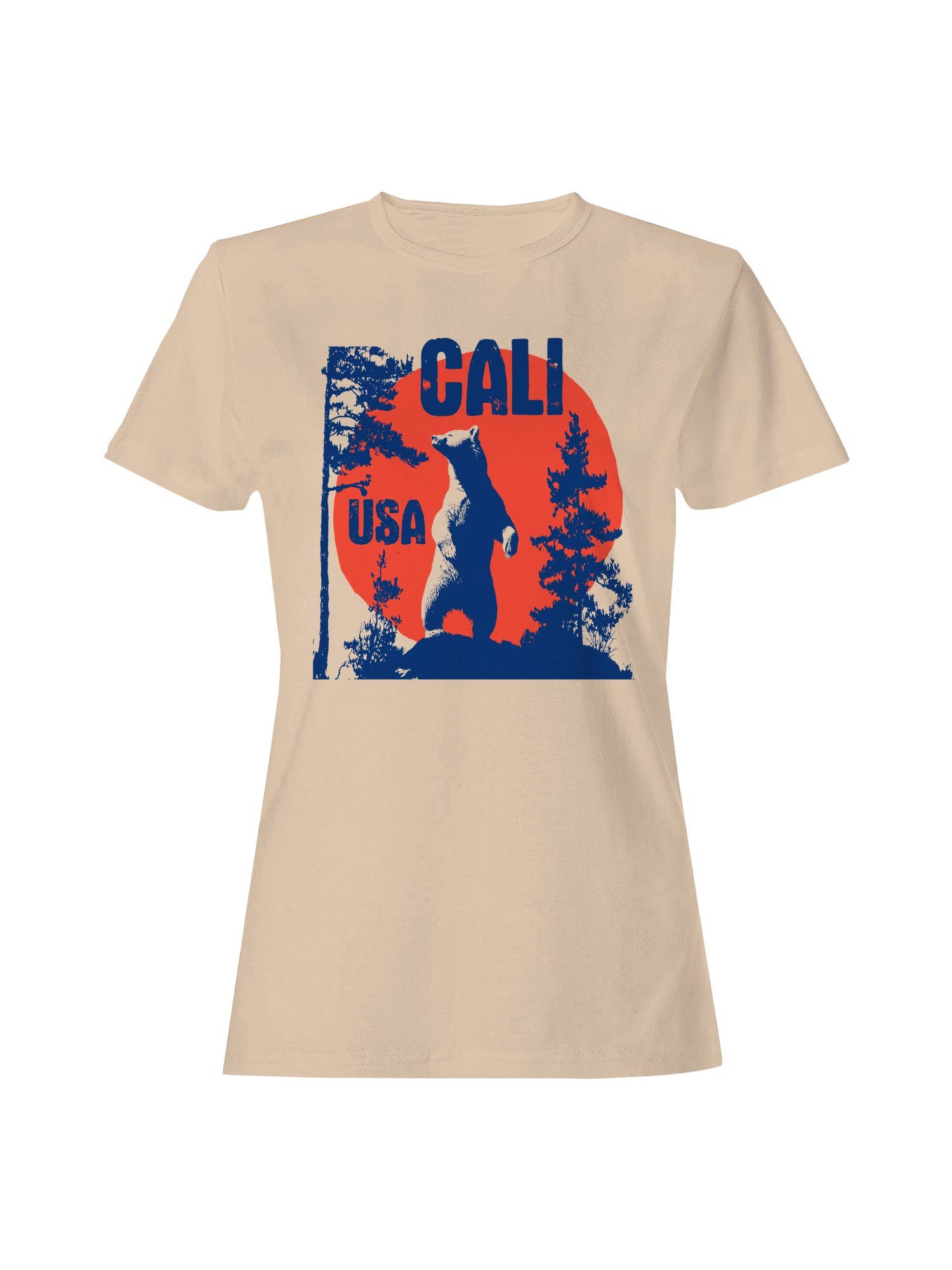 Cali USA Bear Wilderness Art Women's T-Shirt Hoodie, Sweatshirt | PodTeesHub.com