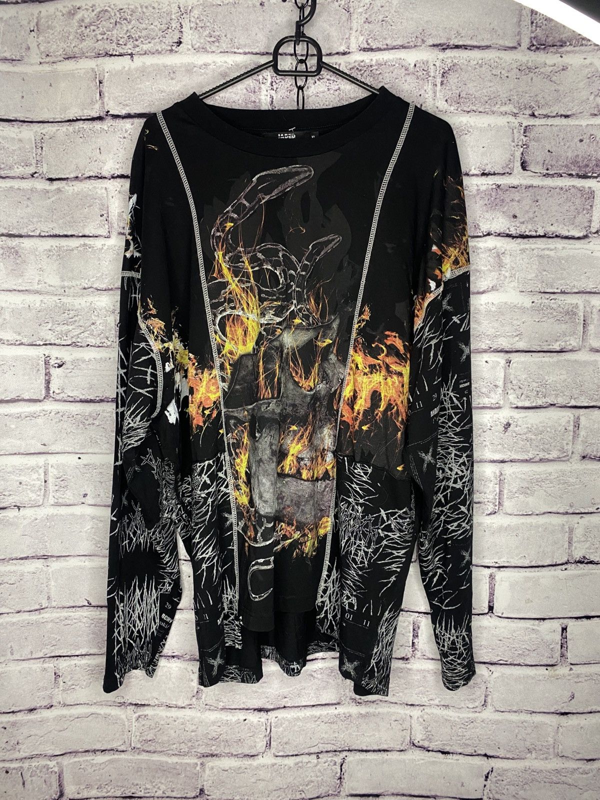 London Mens Jaded London Overprint Logo Anarchy Long Sleeve T-Shirts, Hoodie, Sweatshirt | PodTeesHub.com