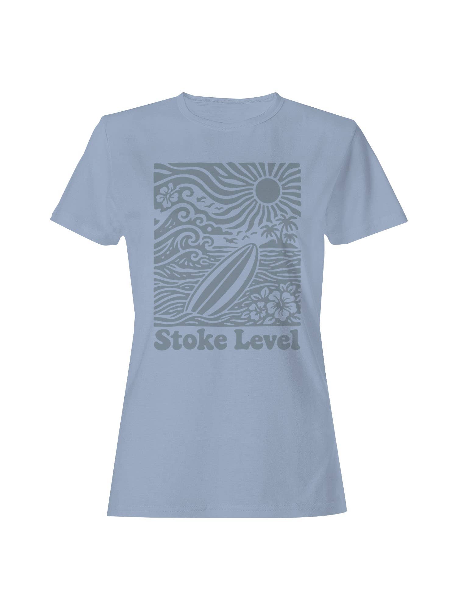 Surf Stoke Level Beach Vibes Women's T-Shirt Hoodie, Sweatshirt | PodTeesHub.com