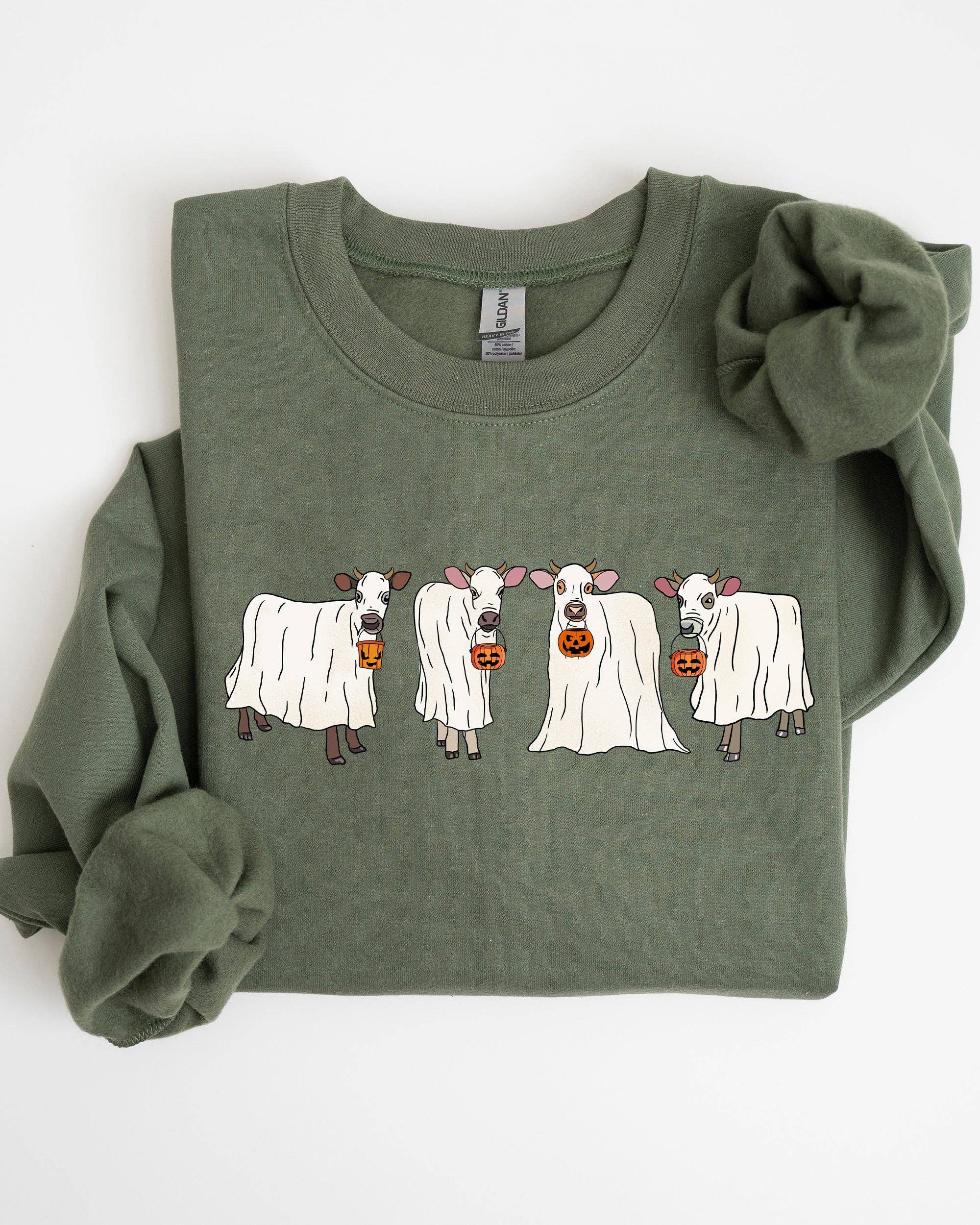 Ghost Cows, Farm, Skeleton, Funny, Halloween Sweatshirt T-Shirts, Hoodie | PodTeesHub.com